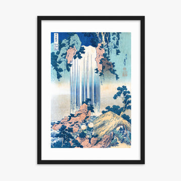 Katsushika Hokusai: Yoro Waterfall in Mino Province - 50x70 cm Poster With Black Frame