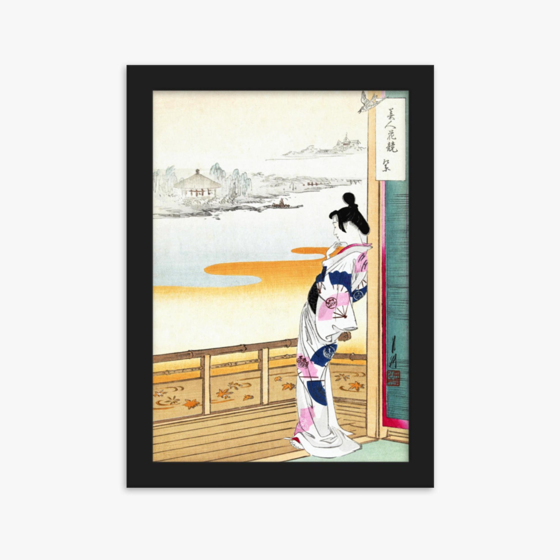 Ogata Gekko - The Call of the Cuckoo 21x30 cm Poster With Black Frame