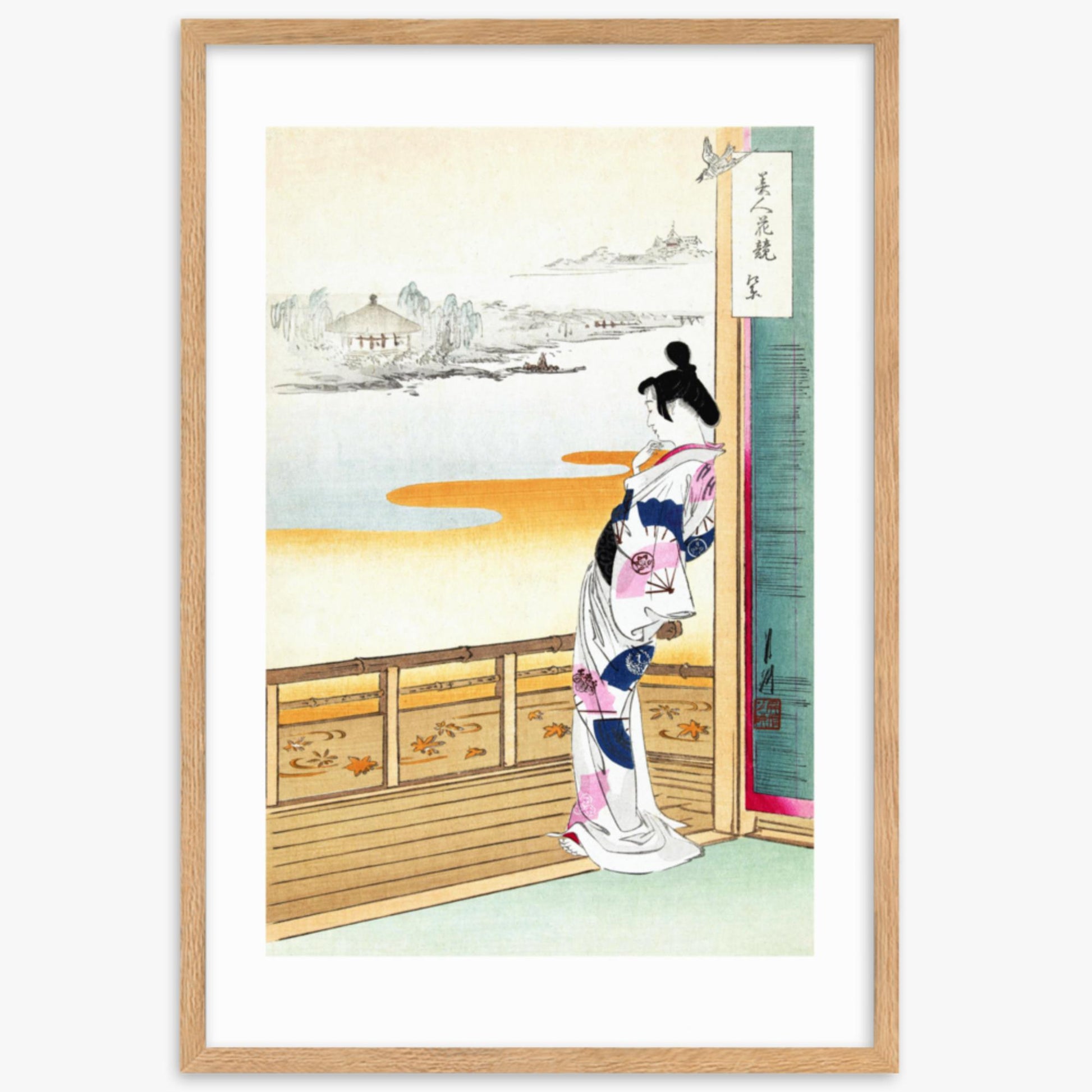 Ogata Gekko - The Call of the Cuckoo 61x91 cm Poster With Oak Frame