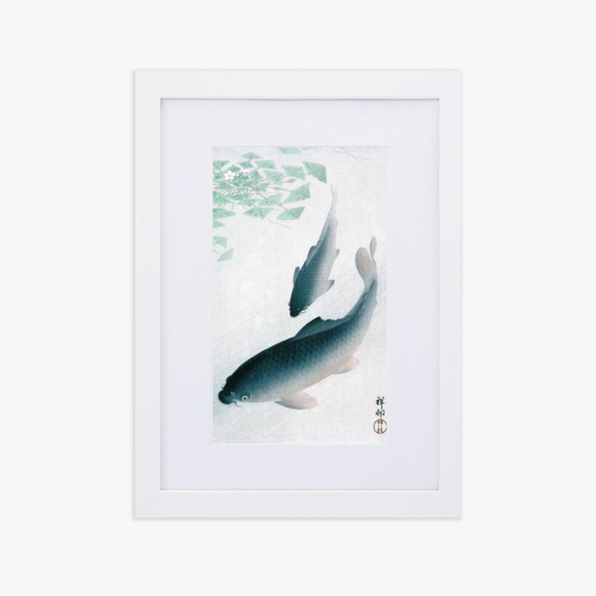 Ohara Koson - Carp or Koi 21x30 cm Poster With White Frame