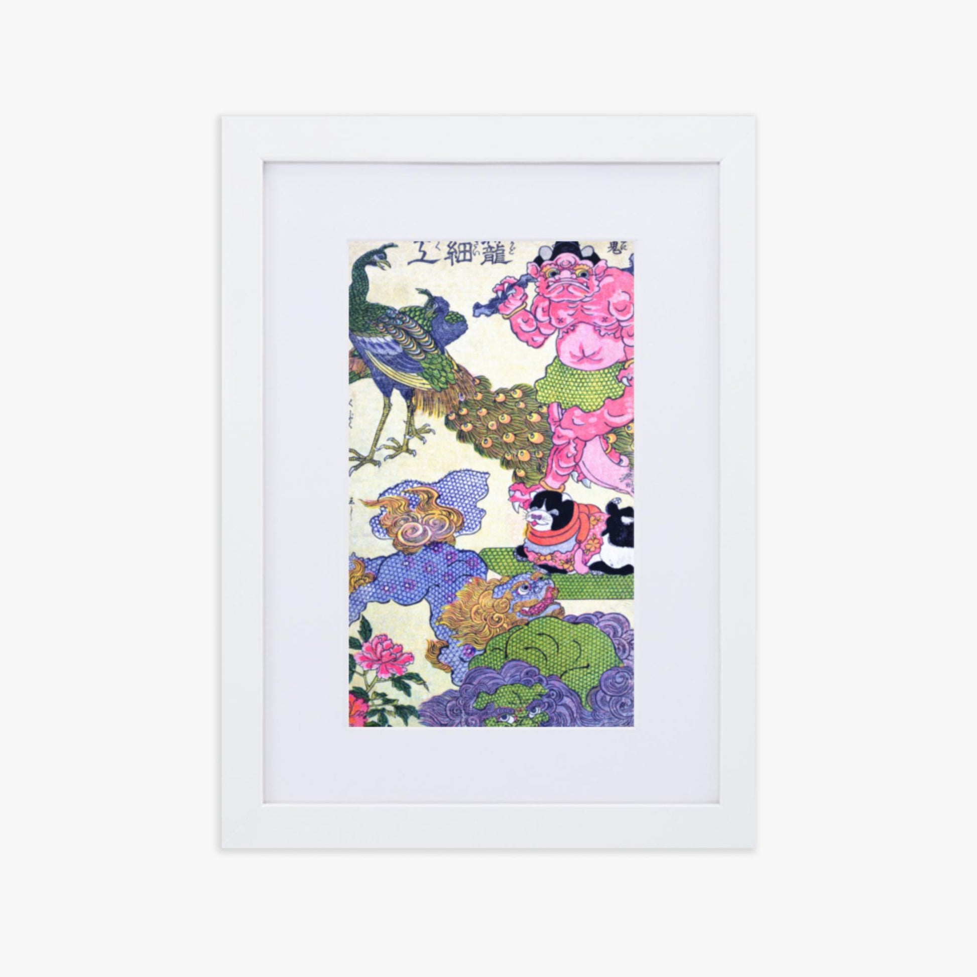 Utagawa Kunisada - Kagozaiku Naniwa saikunin Ichida Shōshichirō 21x30 cm Poster With White Frame