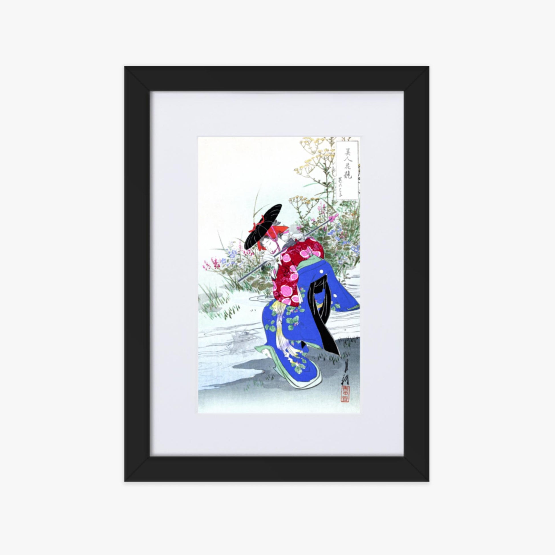 Ogata Gekko - The Fox Spirit 21x30 cm Poster With Black Frame