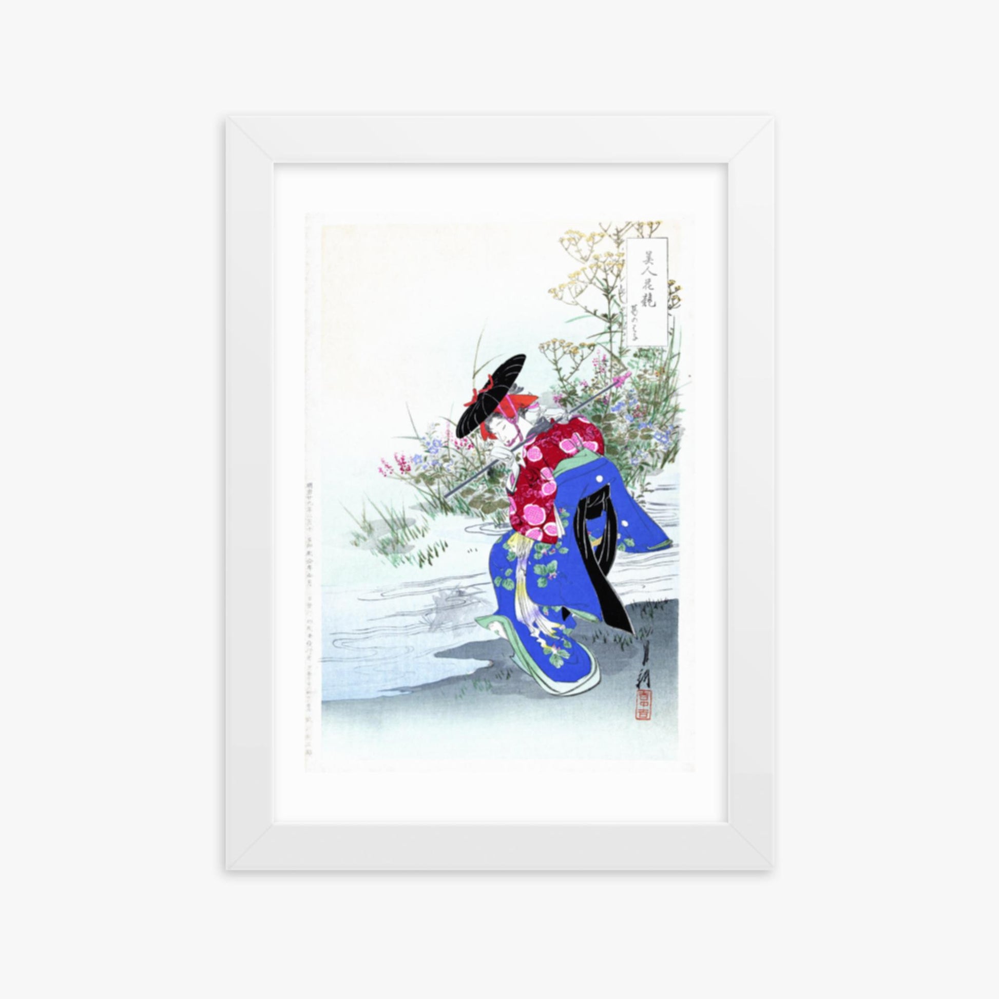 Ogata Gekko - The Fox Spirit 21x30 cm Poster With White Frame