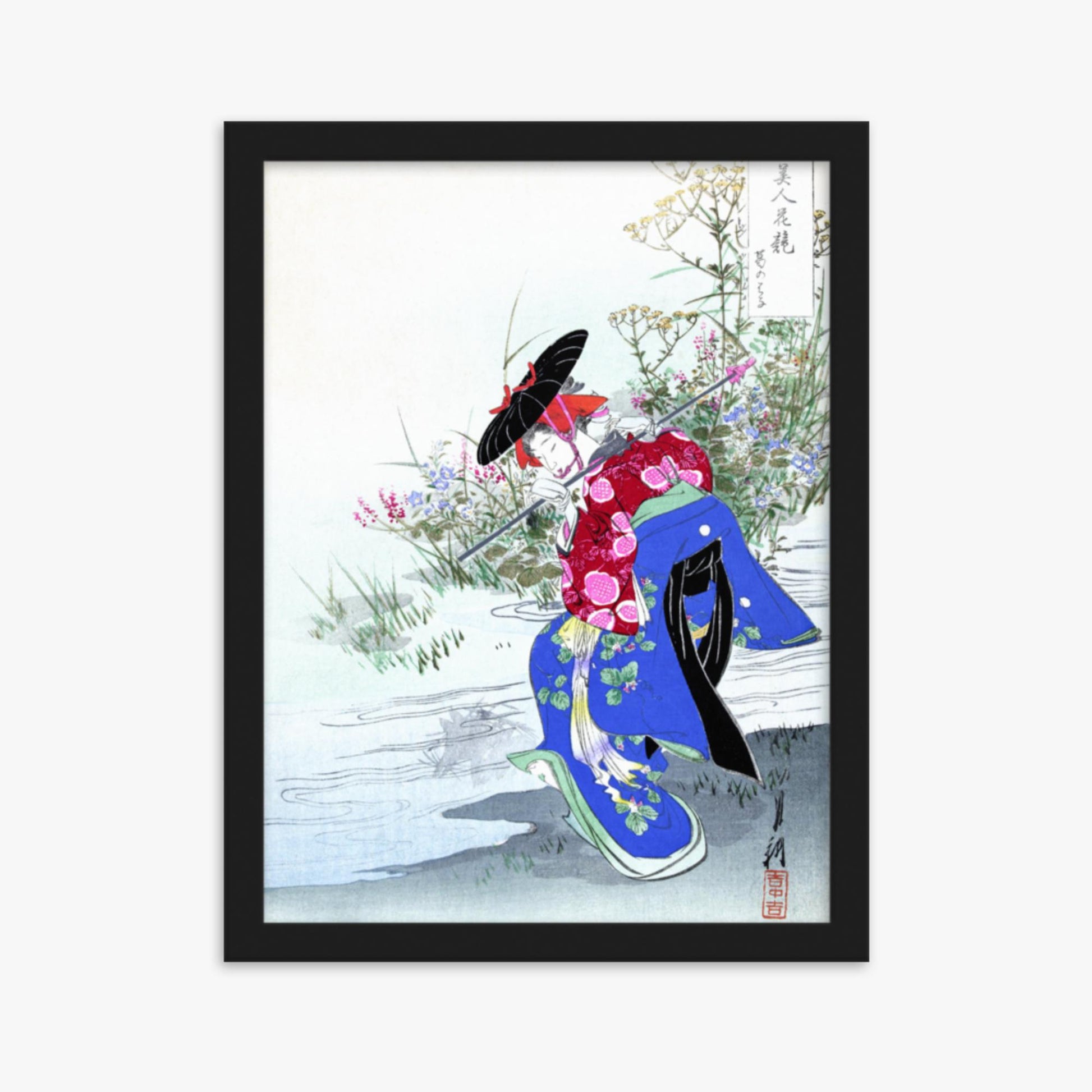 Ogata Gekko - The Fox Spirit 30x40 cm Poster With Black Frame