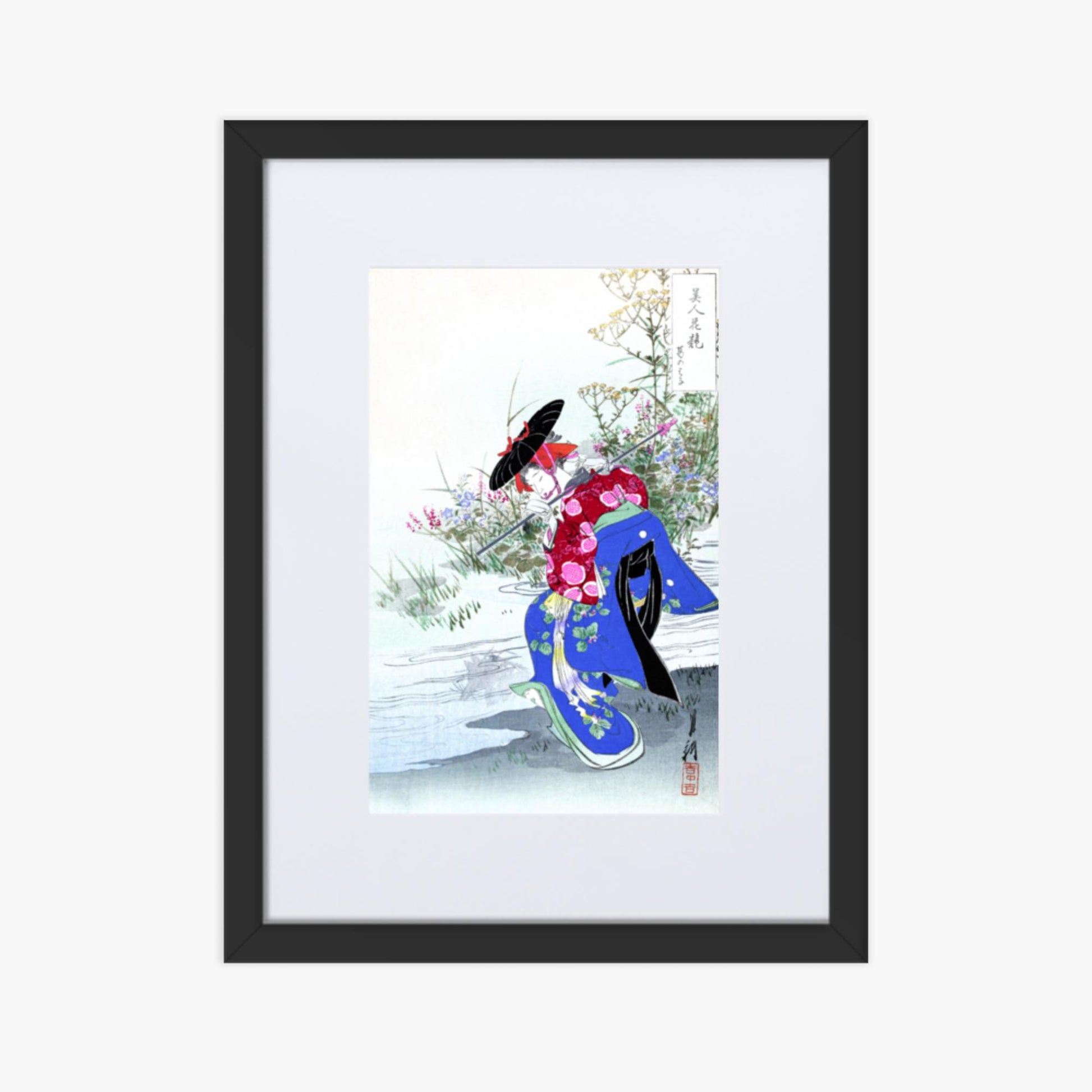 Ogata Gekko - The Fox Spirit 30x40 cm Poster With Black Frame