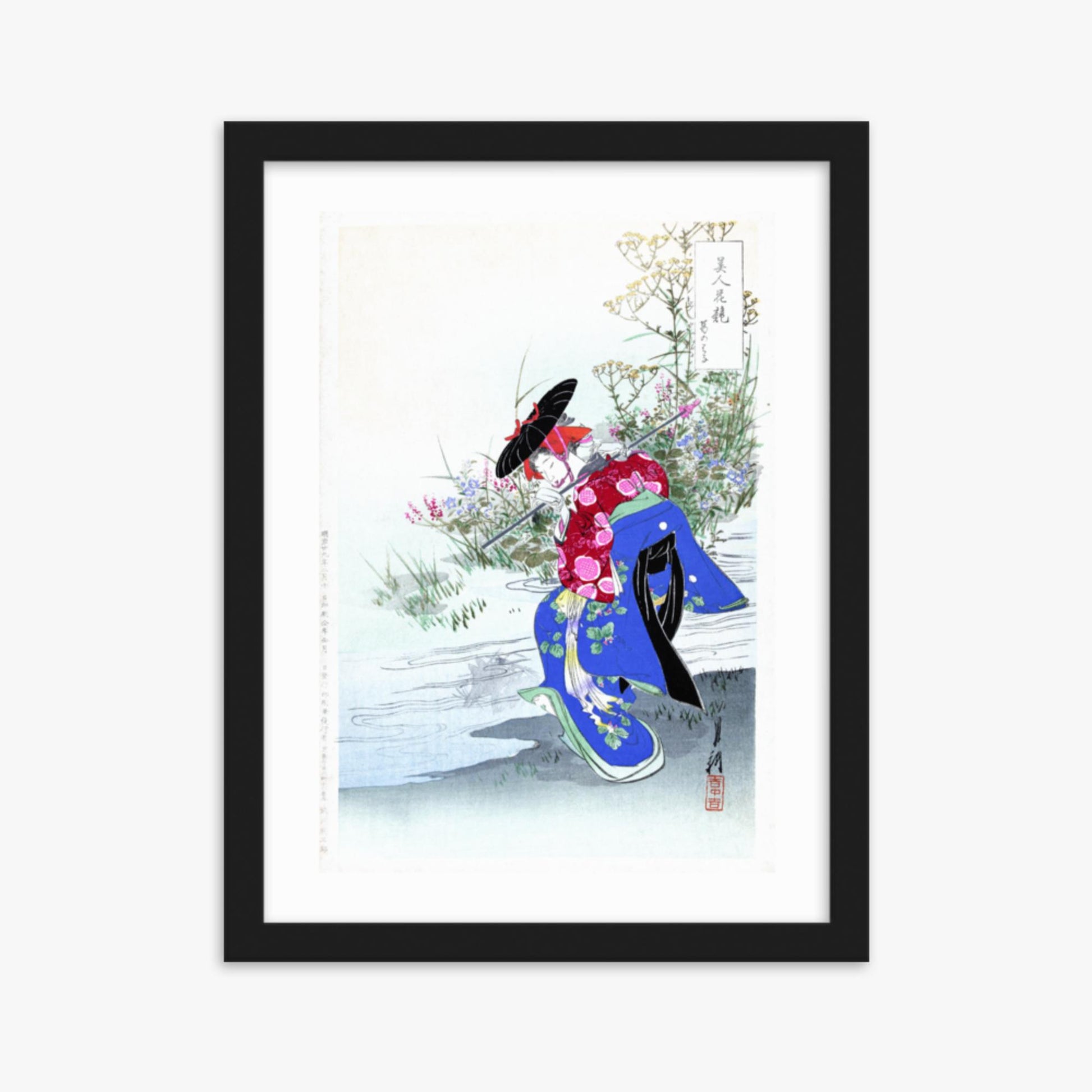 Ogata Gekko - The Fox Spirit 30x40 cm Poster With Black Frame