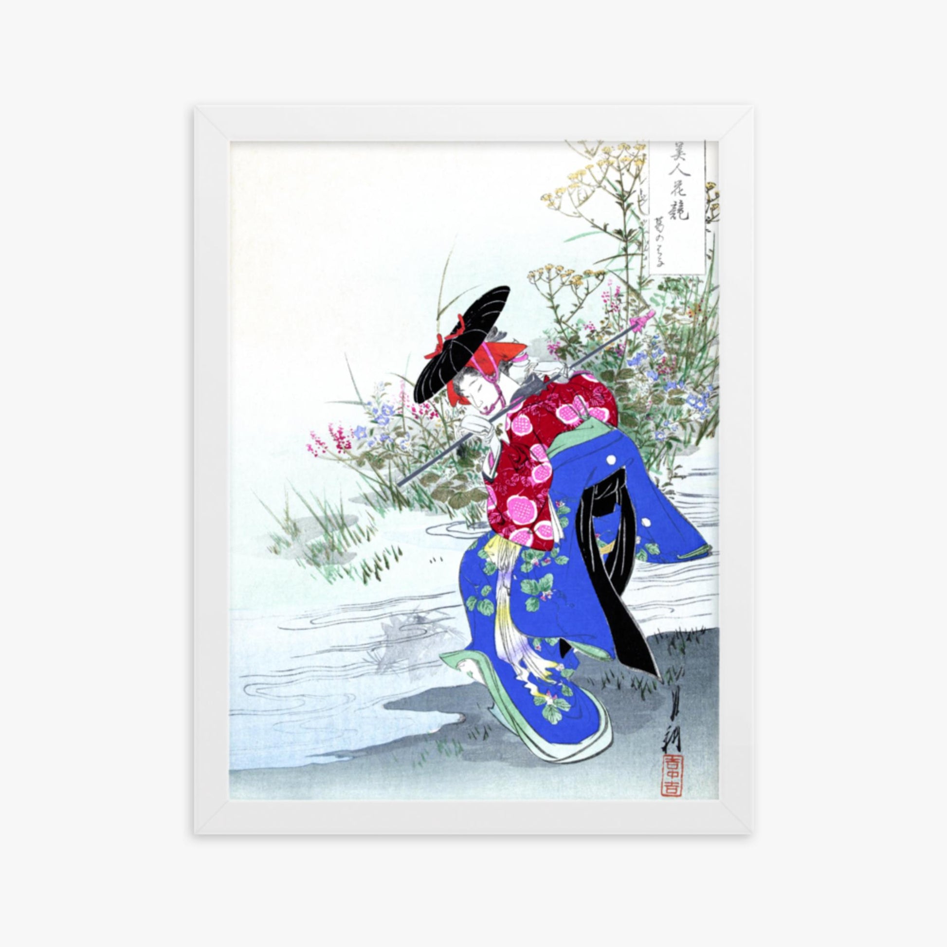 Ogata Gekko - The Fox Spirit 30x40 cm Poster With White Frame