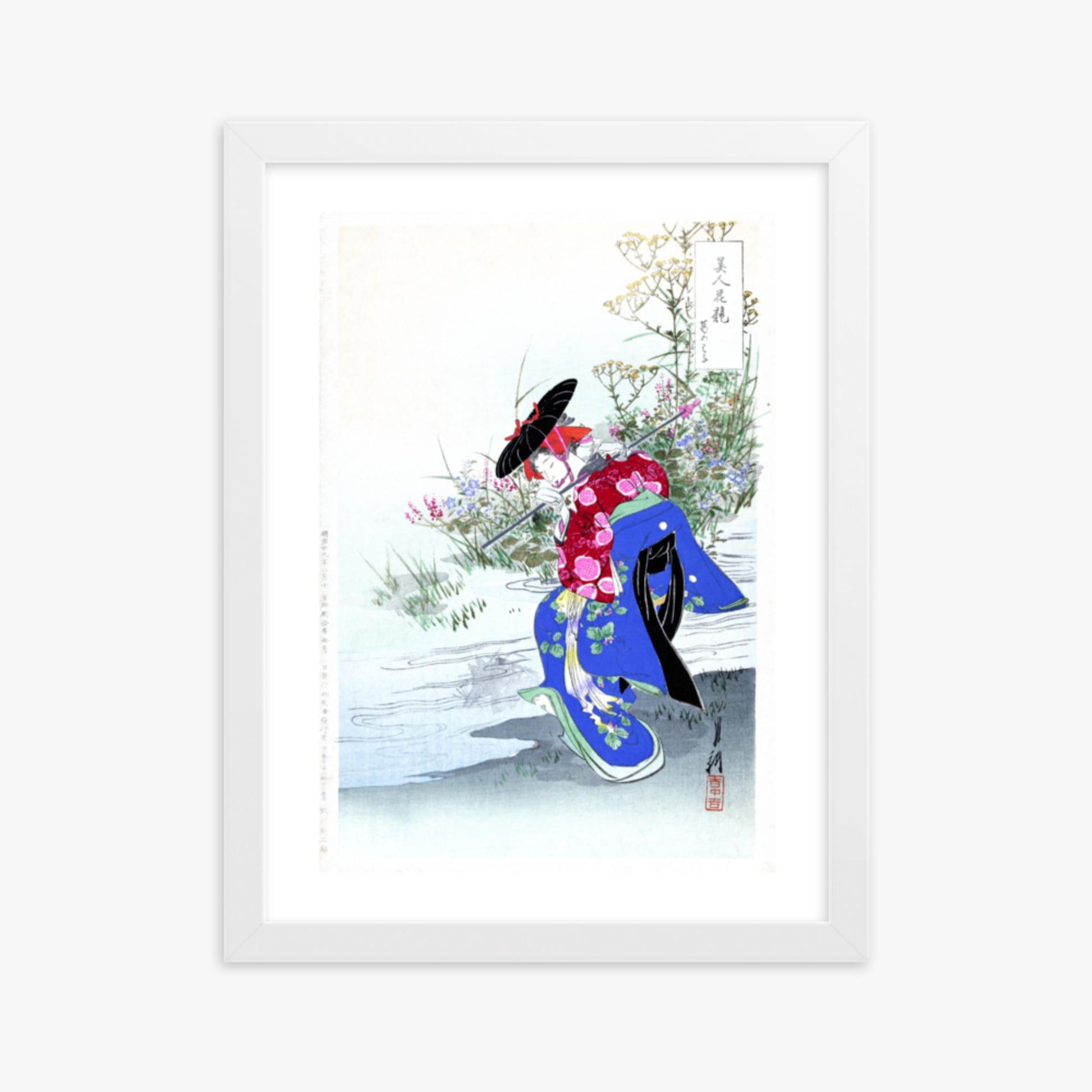 Ogata Gekko - The Fox Spirit 30x40 cm Poster With White Frame