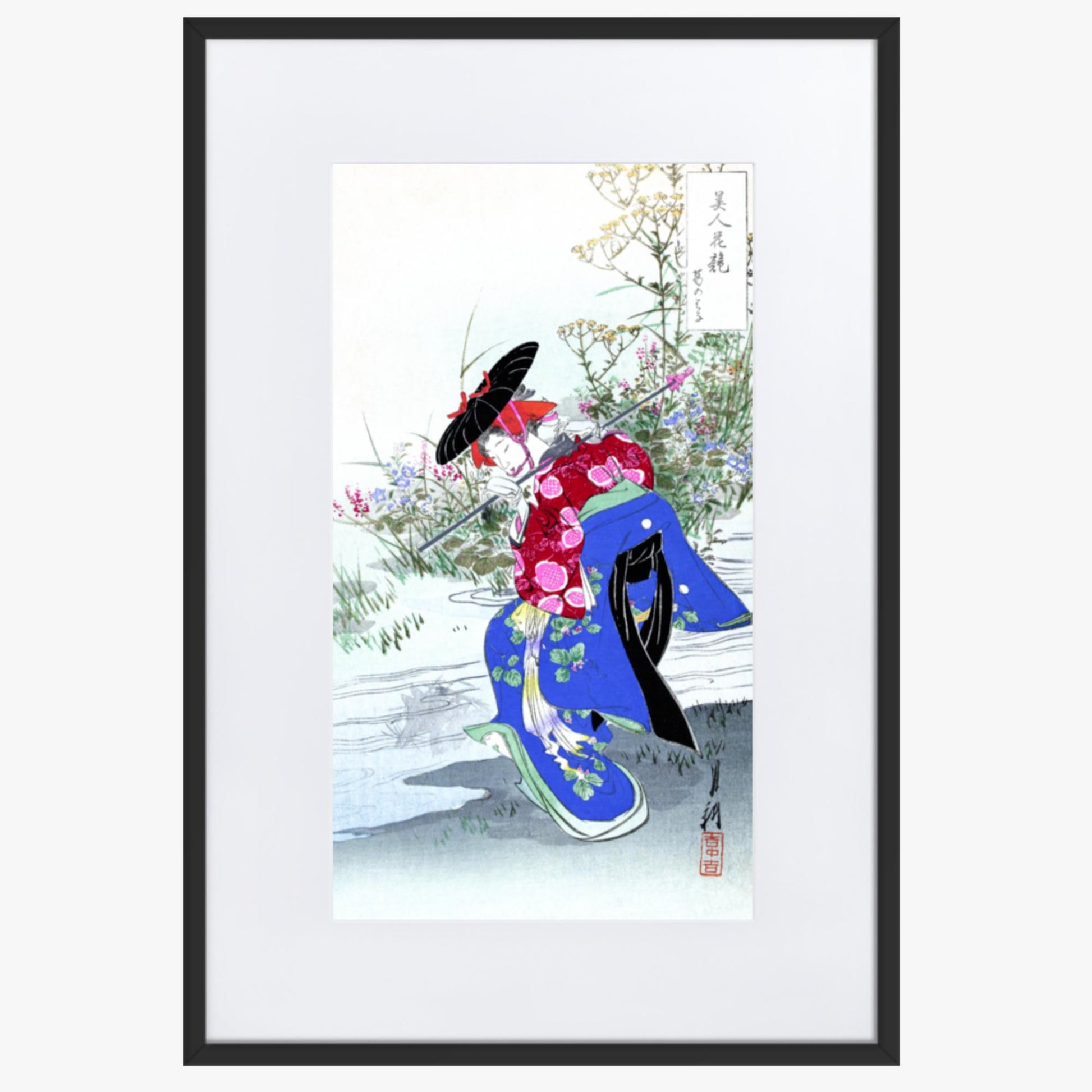 Ogata Gekko - The Fox Spirit 61x91 cm Poster With Black Frame