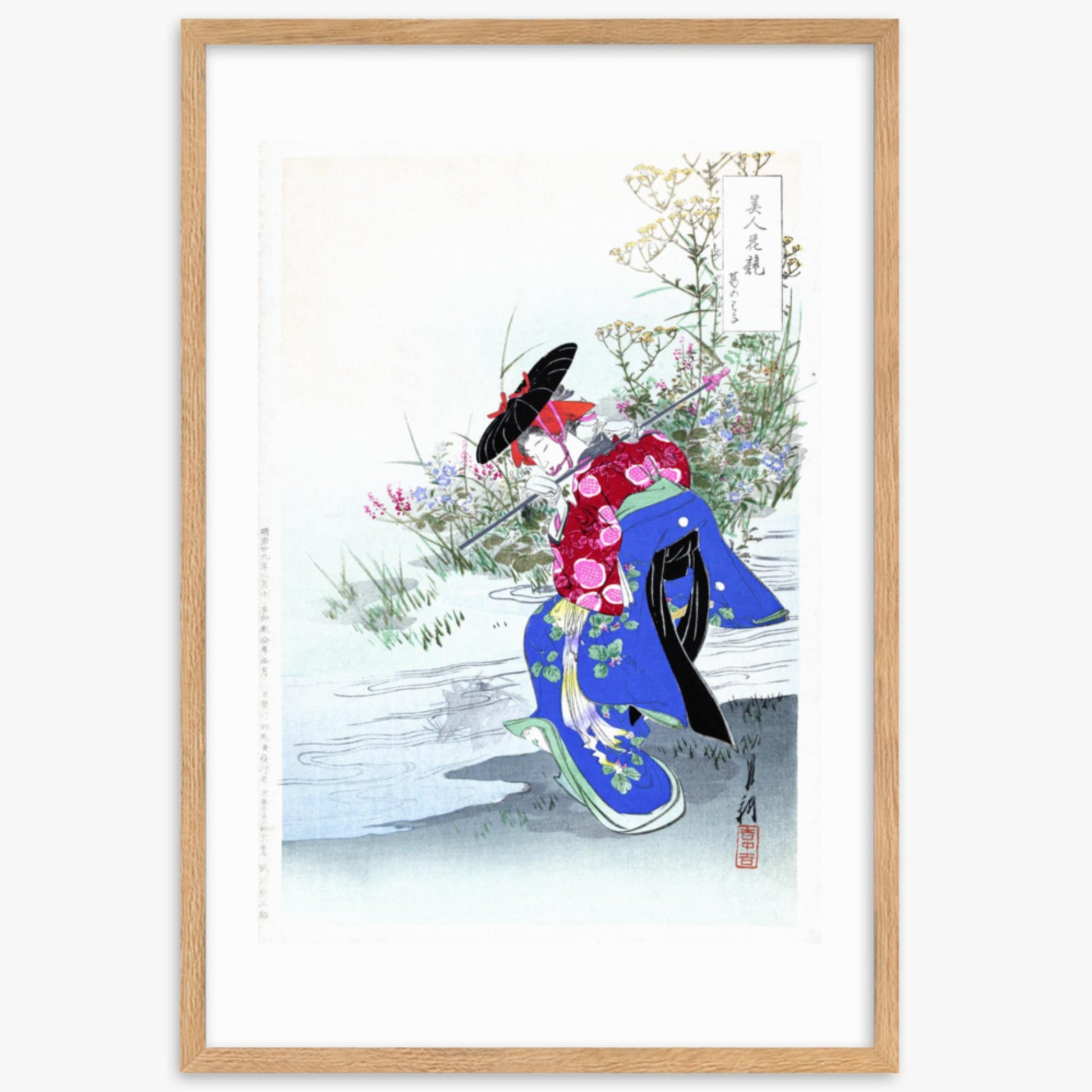 Ogata Gekko - The Fox Spirit 61x91 cm Poster With Oak Frame