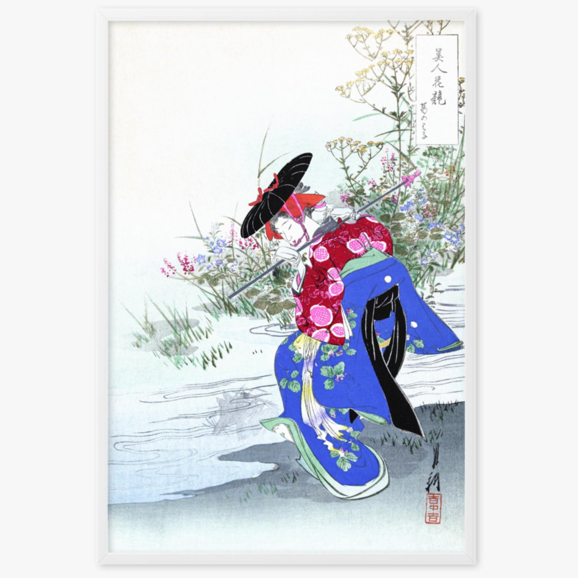 Ogata Gekko - The Fox Spirit 61x91 cm Poster With White Frame