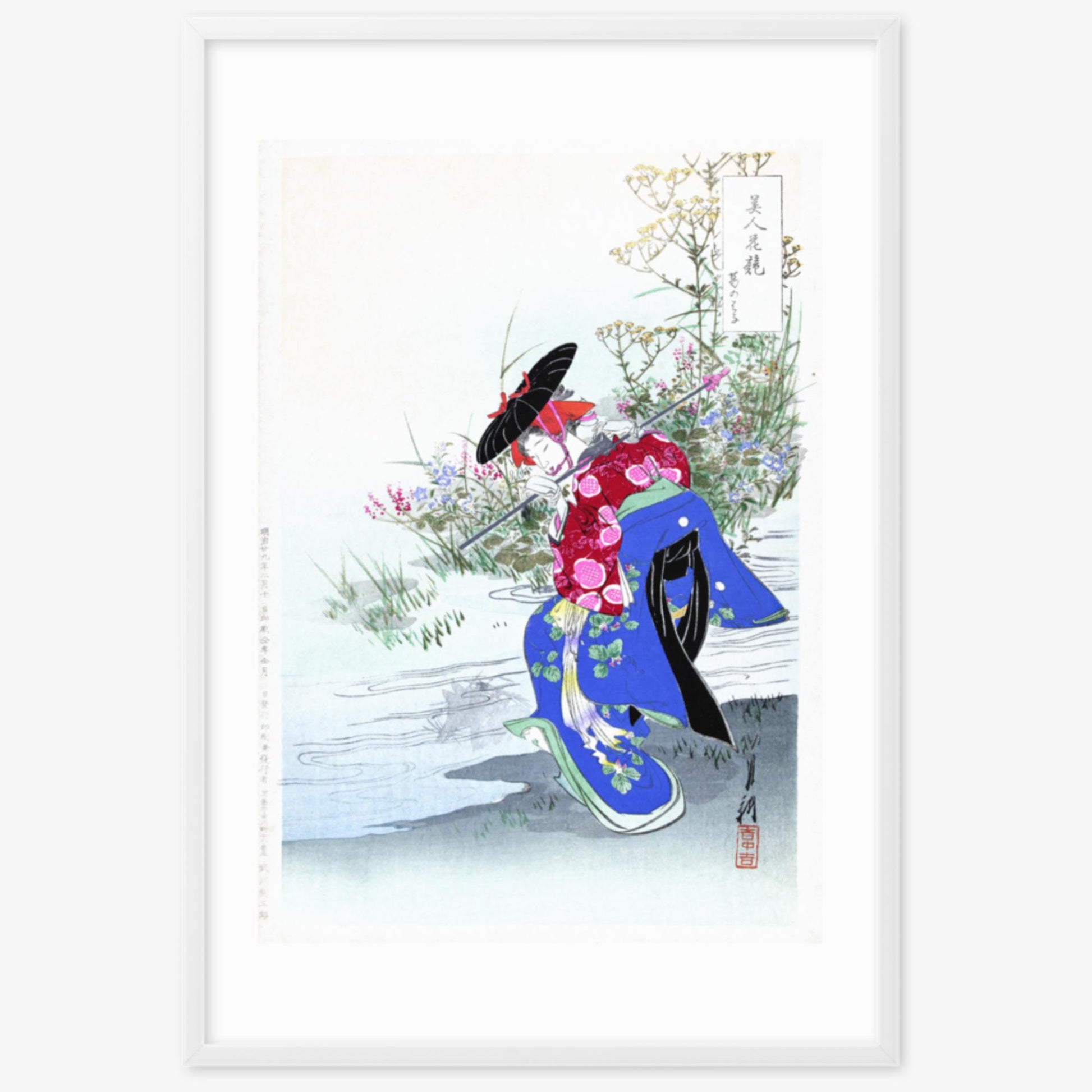 Ogata Gekko - The Fox Spirit 61x91 cm Poster With White Frame