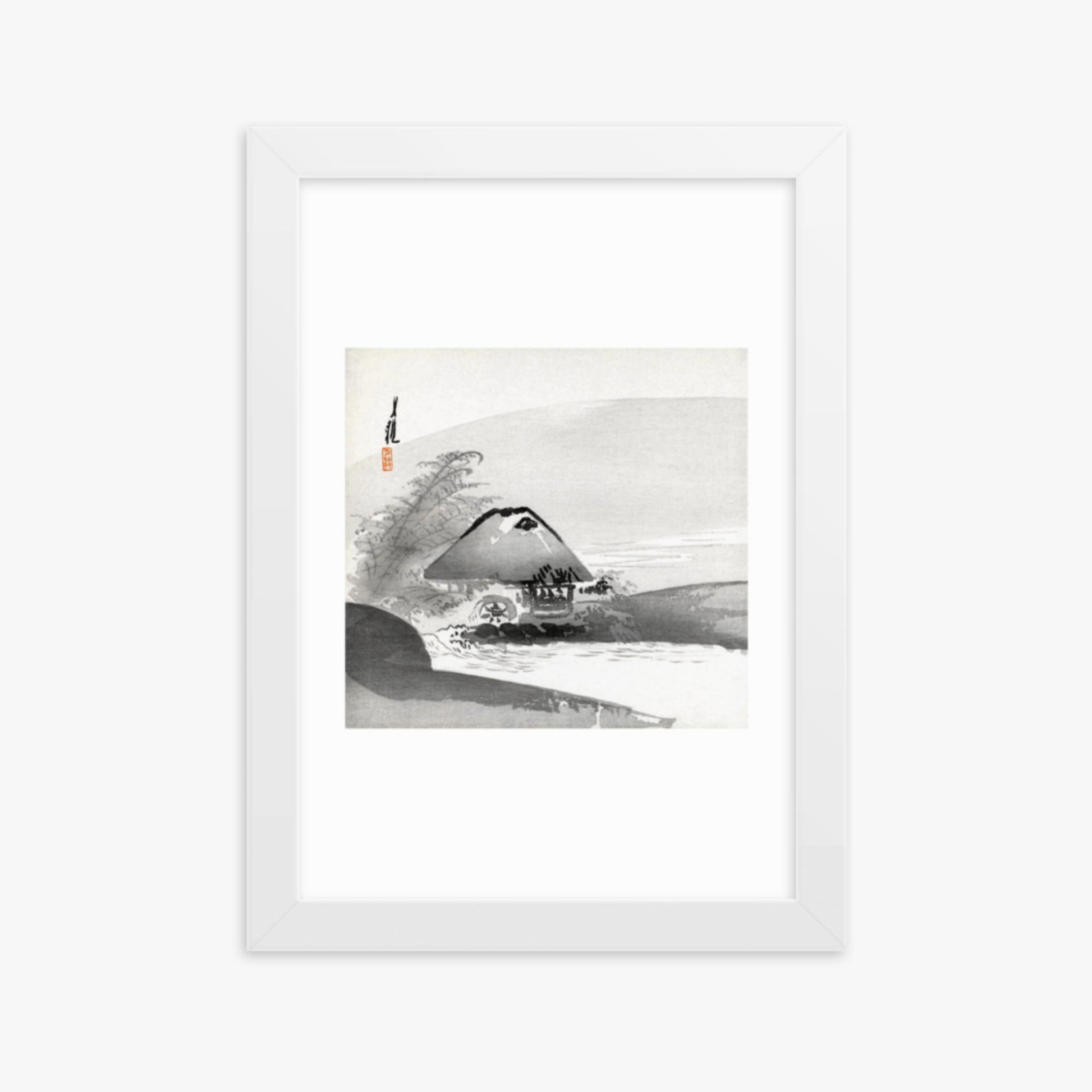 Ogata Gekko - River Landscape 21x30 cm Poster With White Frame