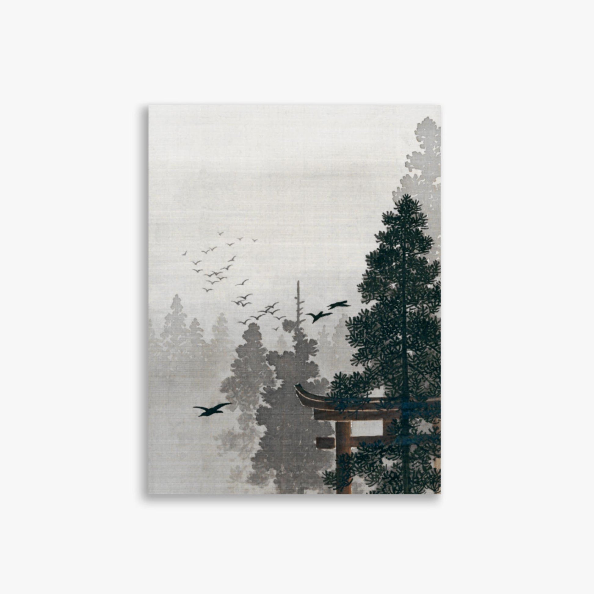 Ohara Koson - Flock of Birds and a Torii Gate in a Pine Tree Forest 30x40 cm Poster