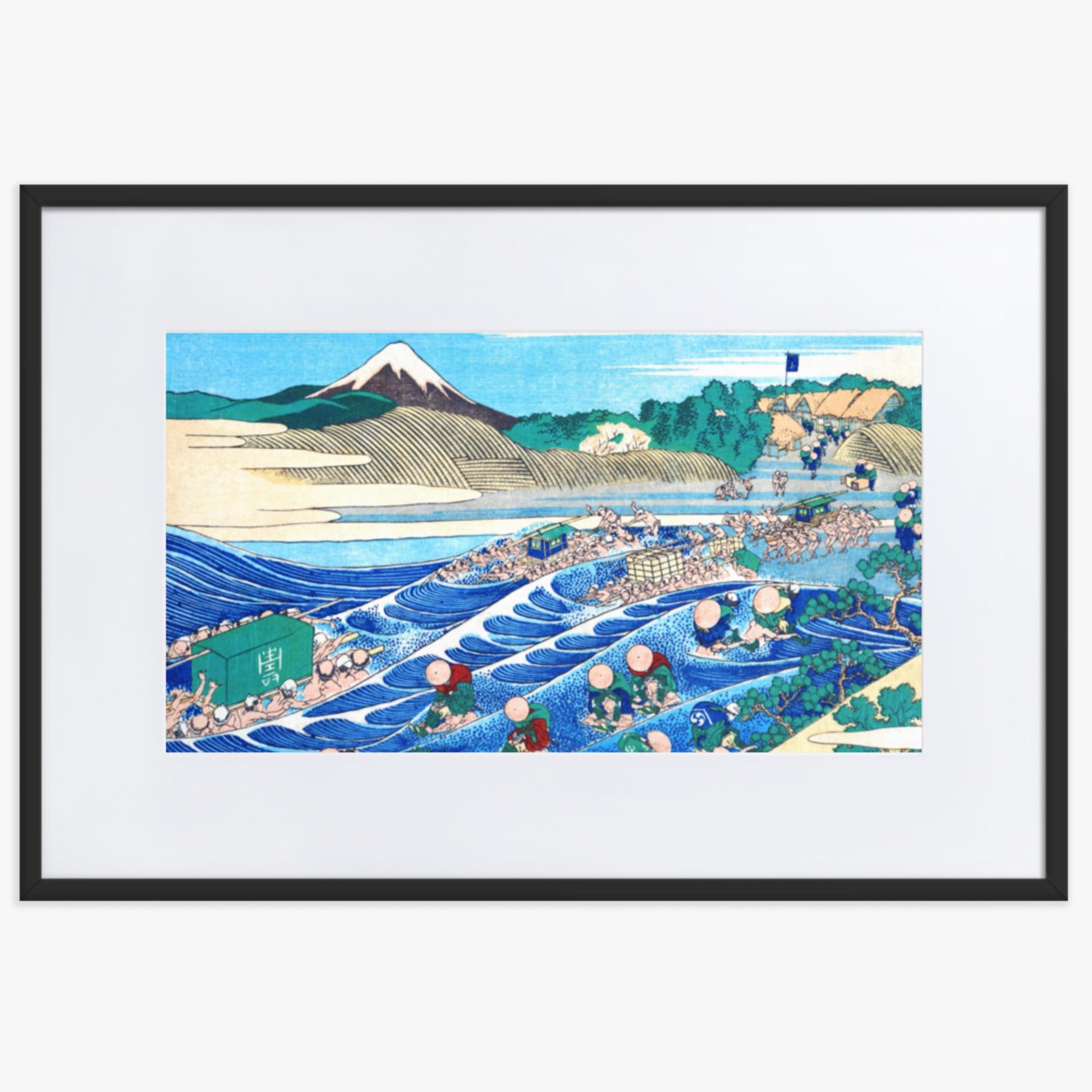 Katsushika Hokusai - Fuji Seen from Kanaya on the Tōkaidō 61x91 cm Poster With Black Frame