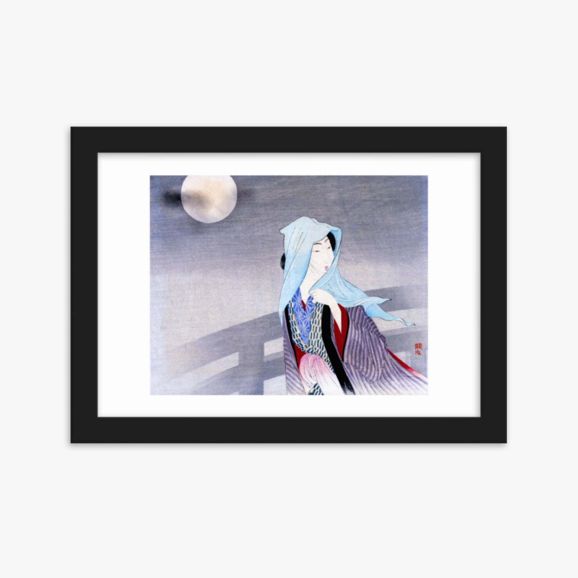 Takeuchi Keishu - Full Moon 21x30 cm Poster With Black Frame