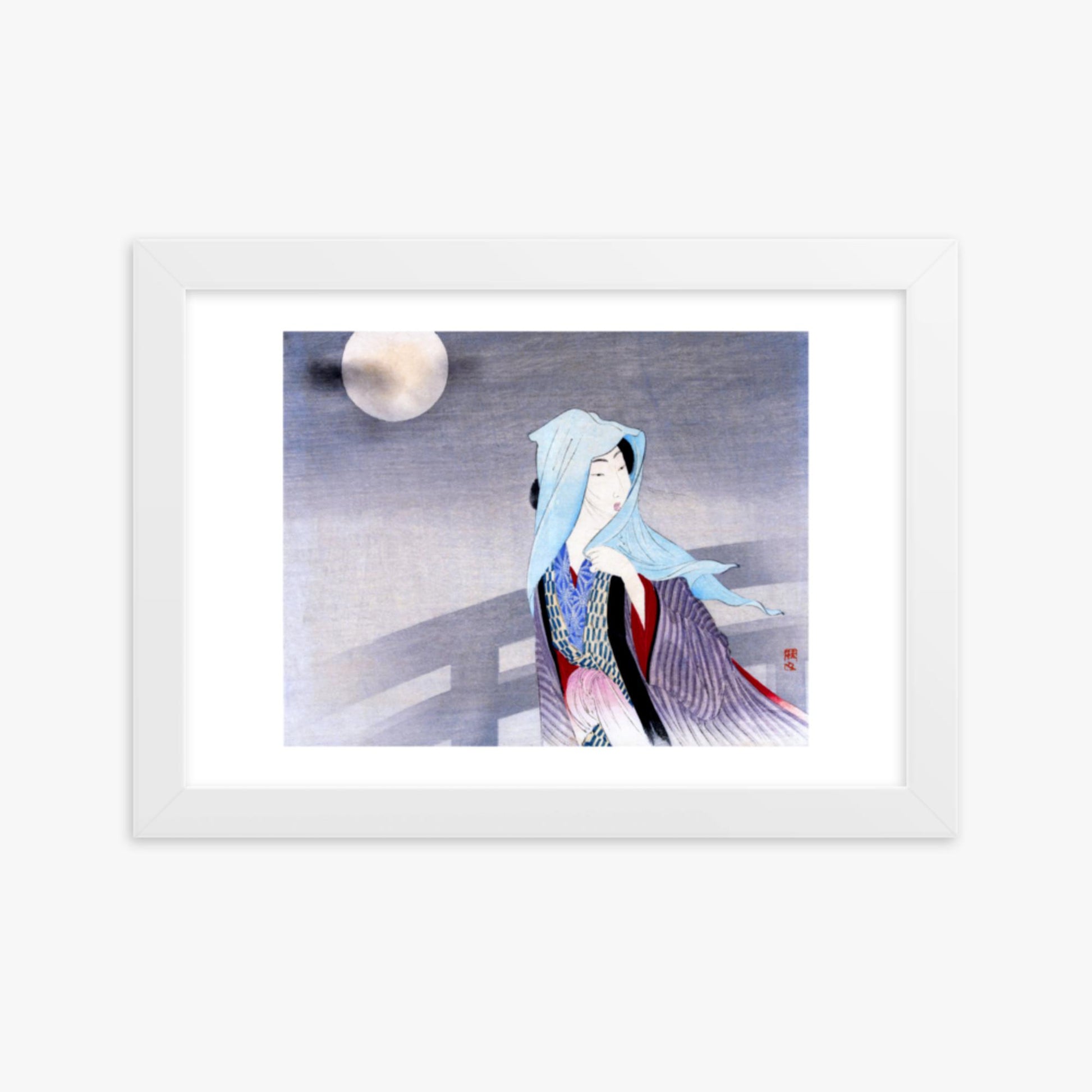 Takeuchi Keishu - Full Moon 21x30 cm Poster With White Frame