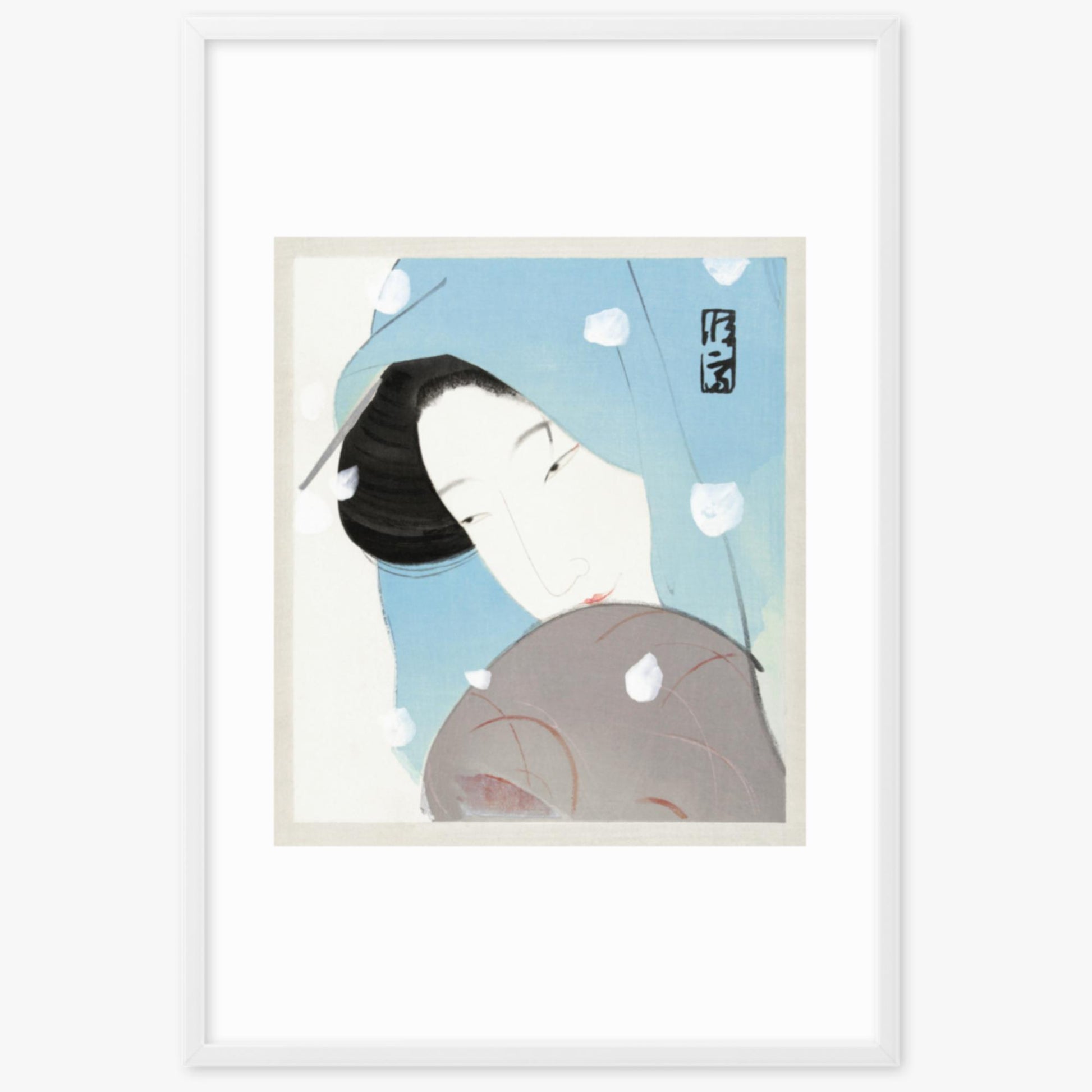 Kitano Tsunetomi - Umegawa 61x91 cm Poster With White Frame