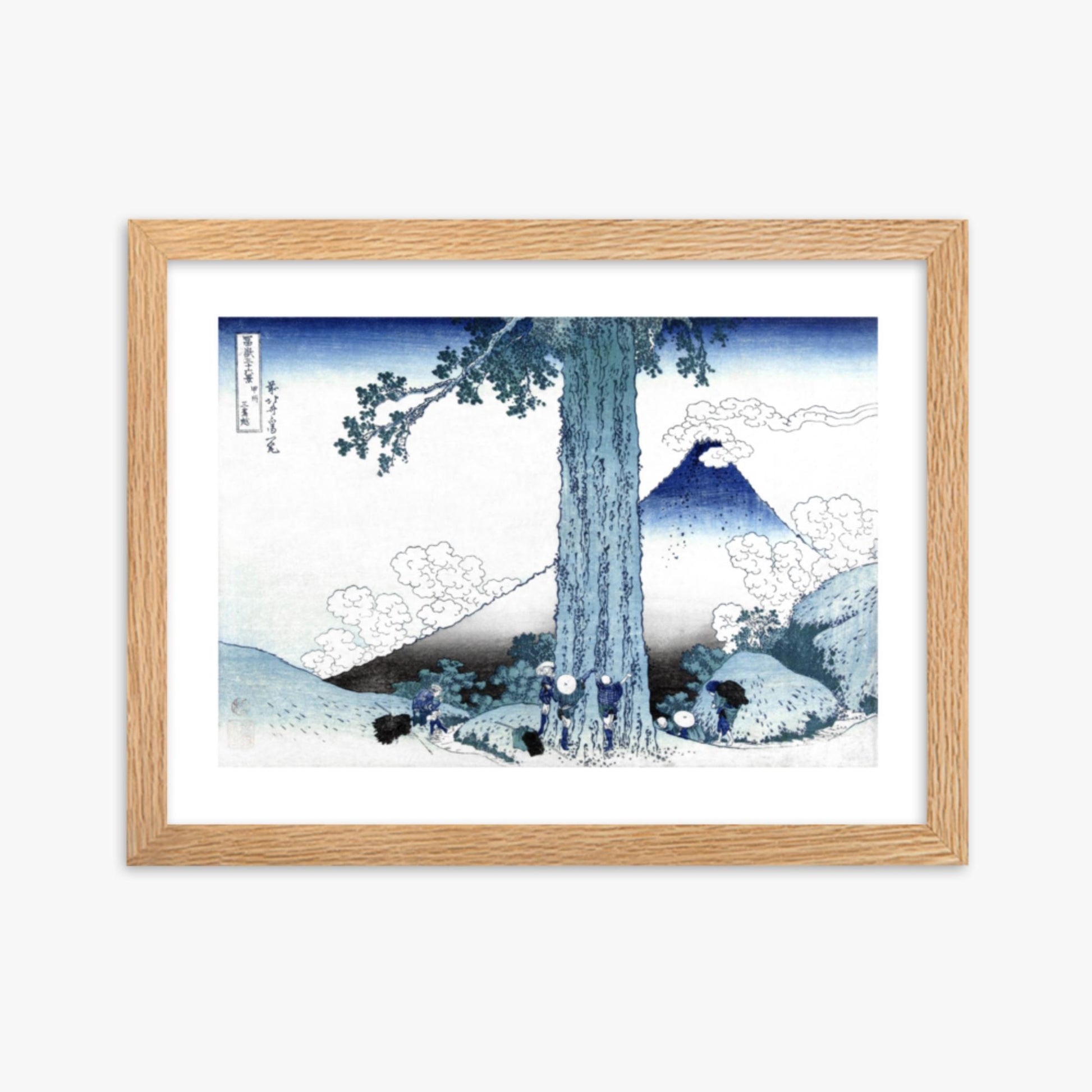 Katsushika Hokusai - Fuji from Mishima Pass in Kai Province 30x40 cm Poster With Oak Frame