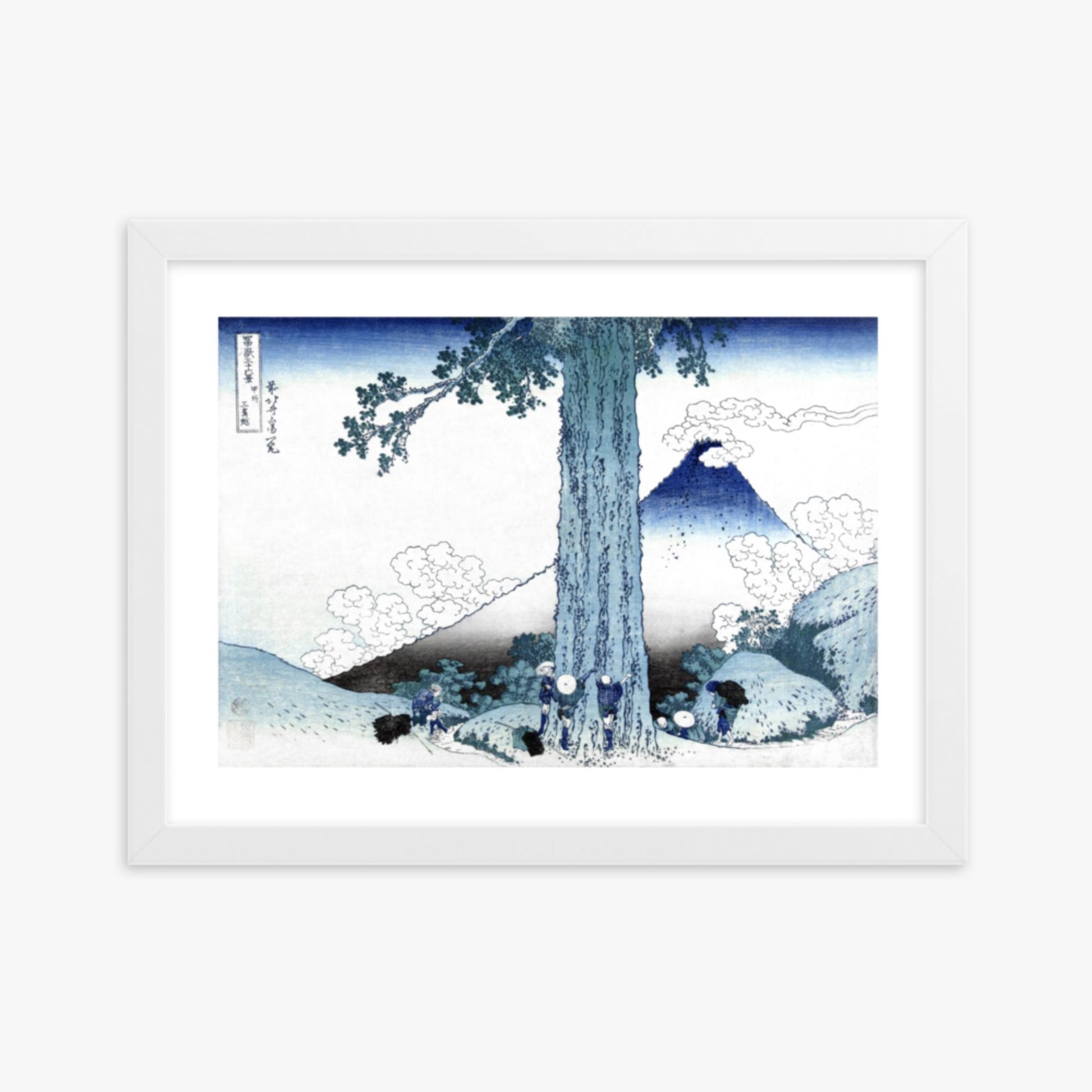 Katsushika Hokusai - Fuji from Mishima Pass in Kai Province 30x40 cm Poster With White Frame