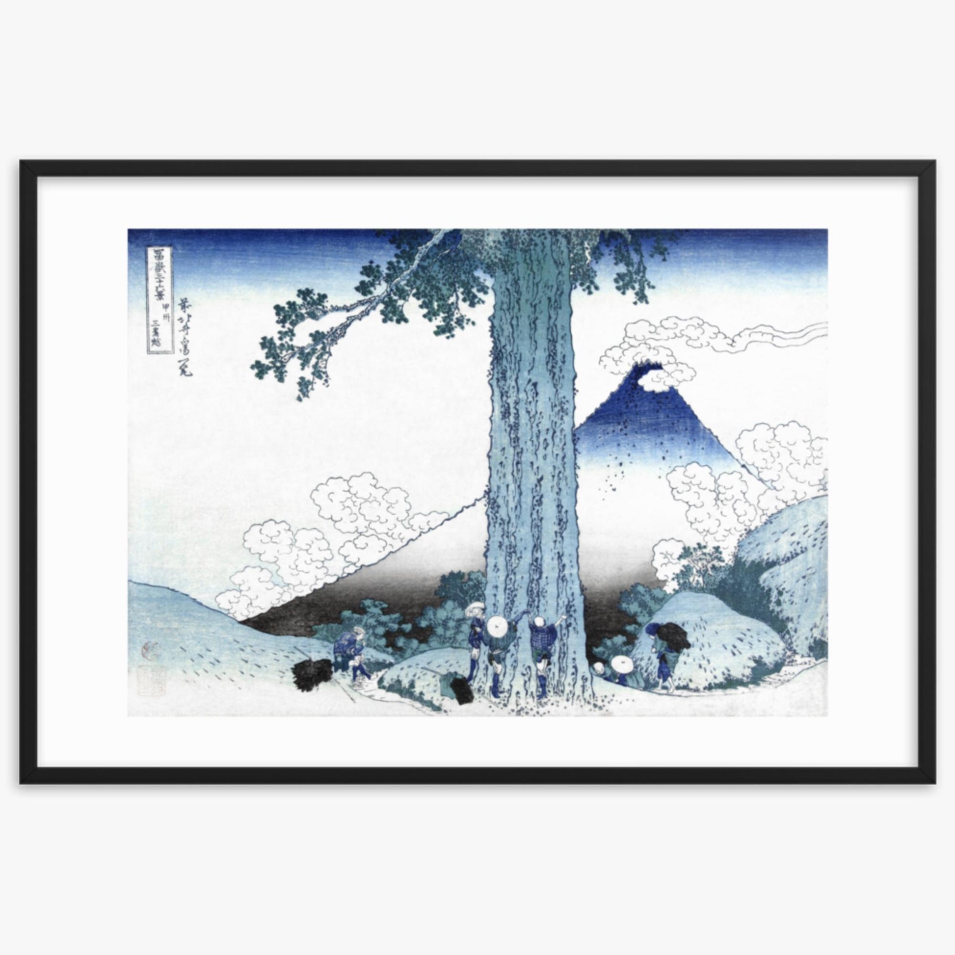 Katsushika Hokusai - Fuji from Mishima Pass in Kai Province 61x91 cm Poster With Black Frame