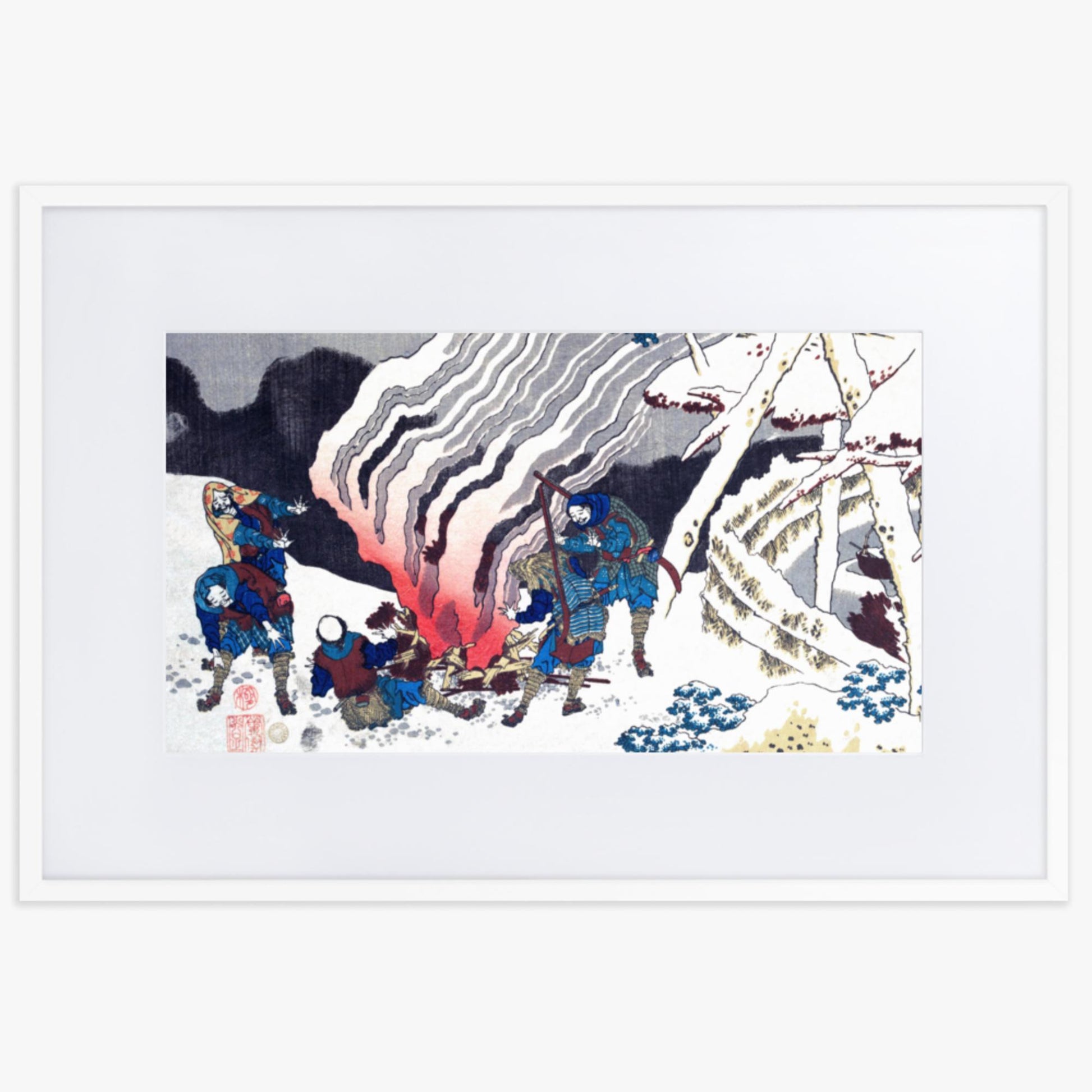 Katsushika Hokusai - Poem by Minamoto no Muneyuki Ason 61x91 cm Poster With White Frame