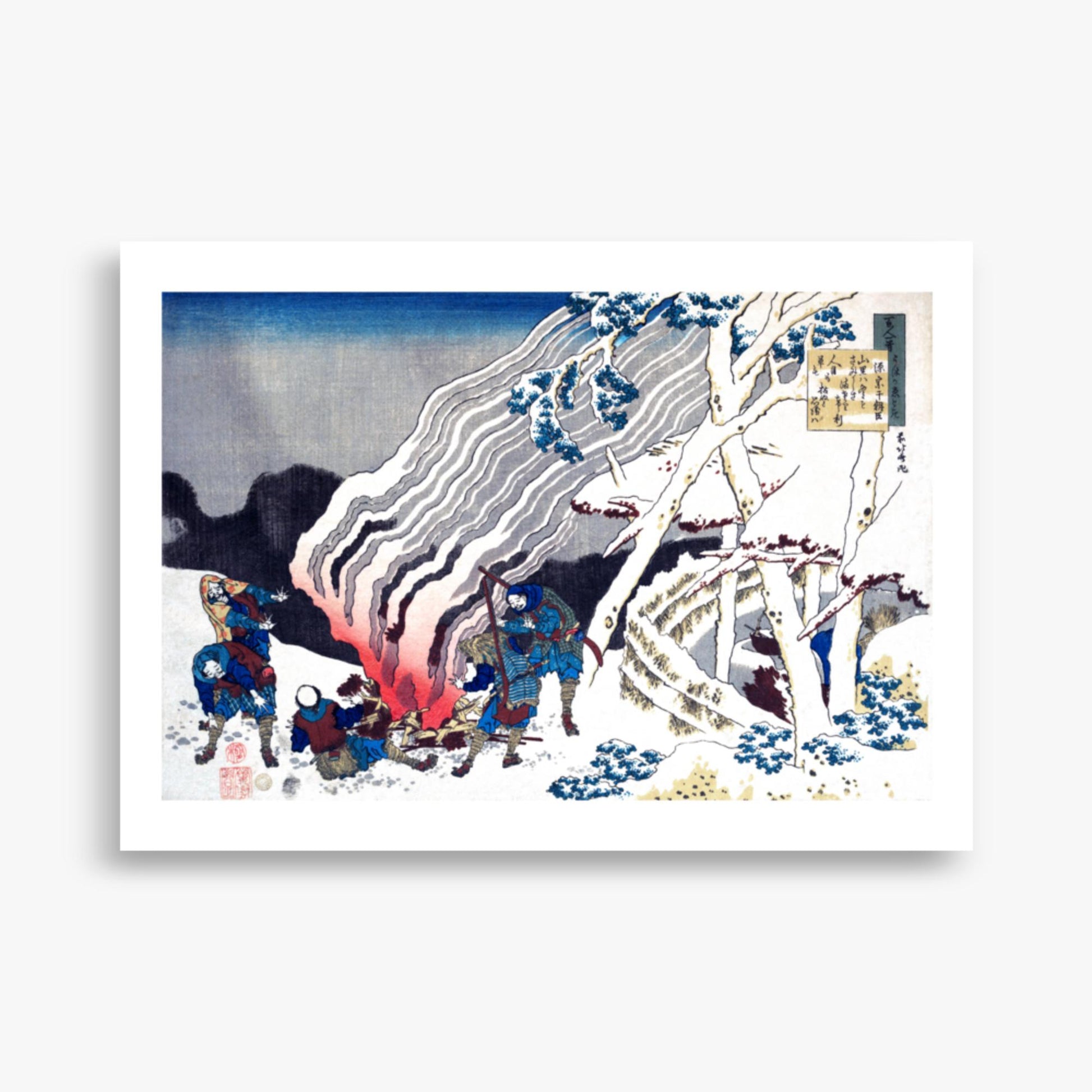 Katsushika Hokusai - Poem by Minamoto no Muneyuki Ason 50x70 cm Poster