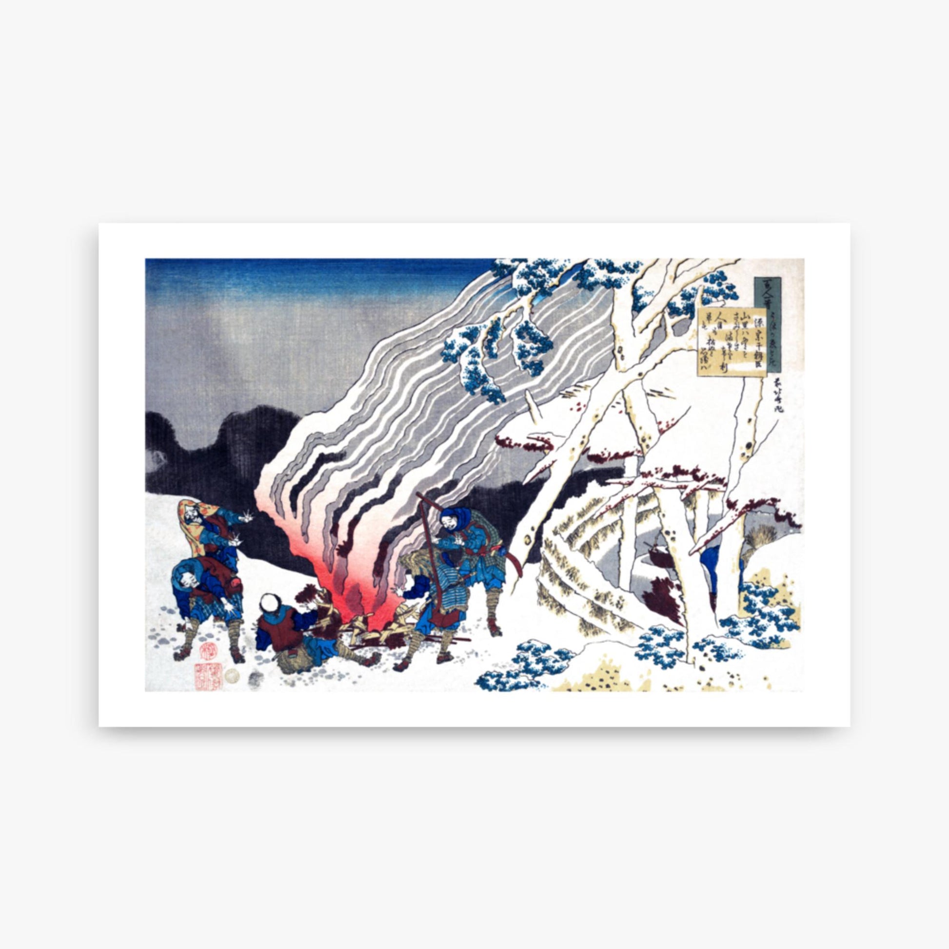 Katsushika Hokusai - Poem by Minamoto no Muneyuki Ason 61x91 cm Poster