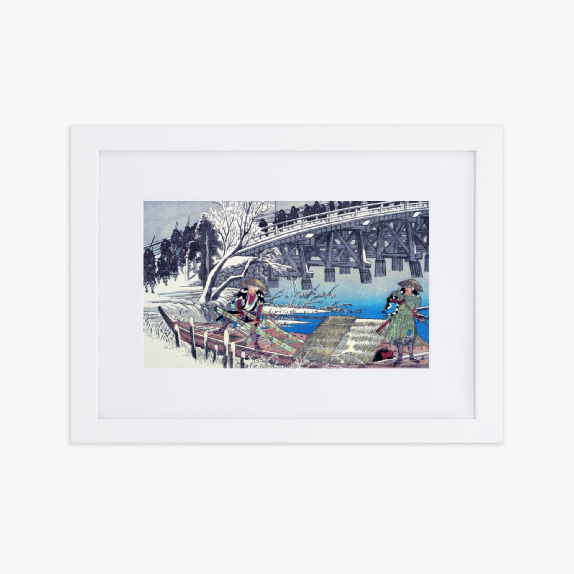 Utagawa Hiroshige - Scene I in Act XI of Chushingura 21x30 cm Poster With White Frame