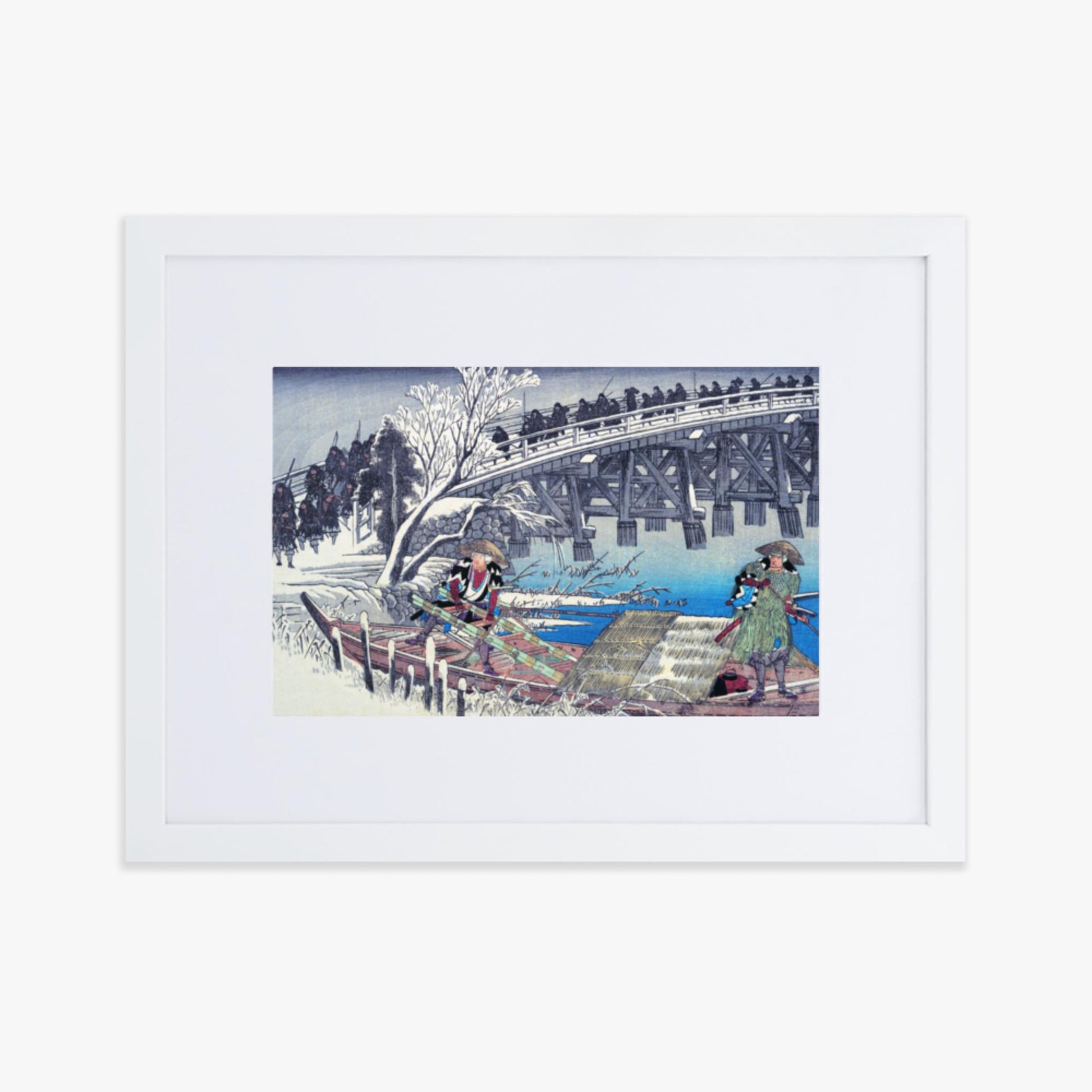 Utagawa Hiroshige - Scene I in Act XI of Chushingura 30x40 cm Poster With White Frame