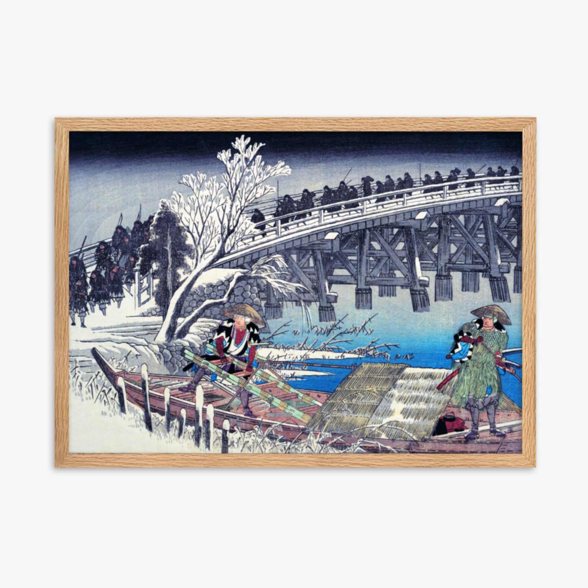 Utagawa Hiroshige - Scene I in Act XI of Chushingura 50x70 cm Poster With Oak Frame