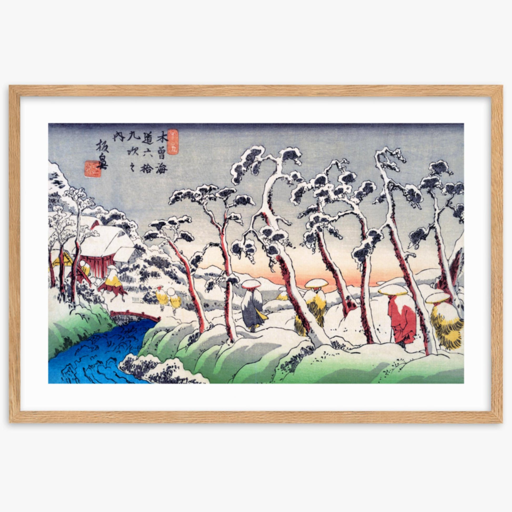 Keisai Eisen - Itabana 61x91 cm Poster With Oak Frame