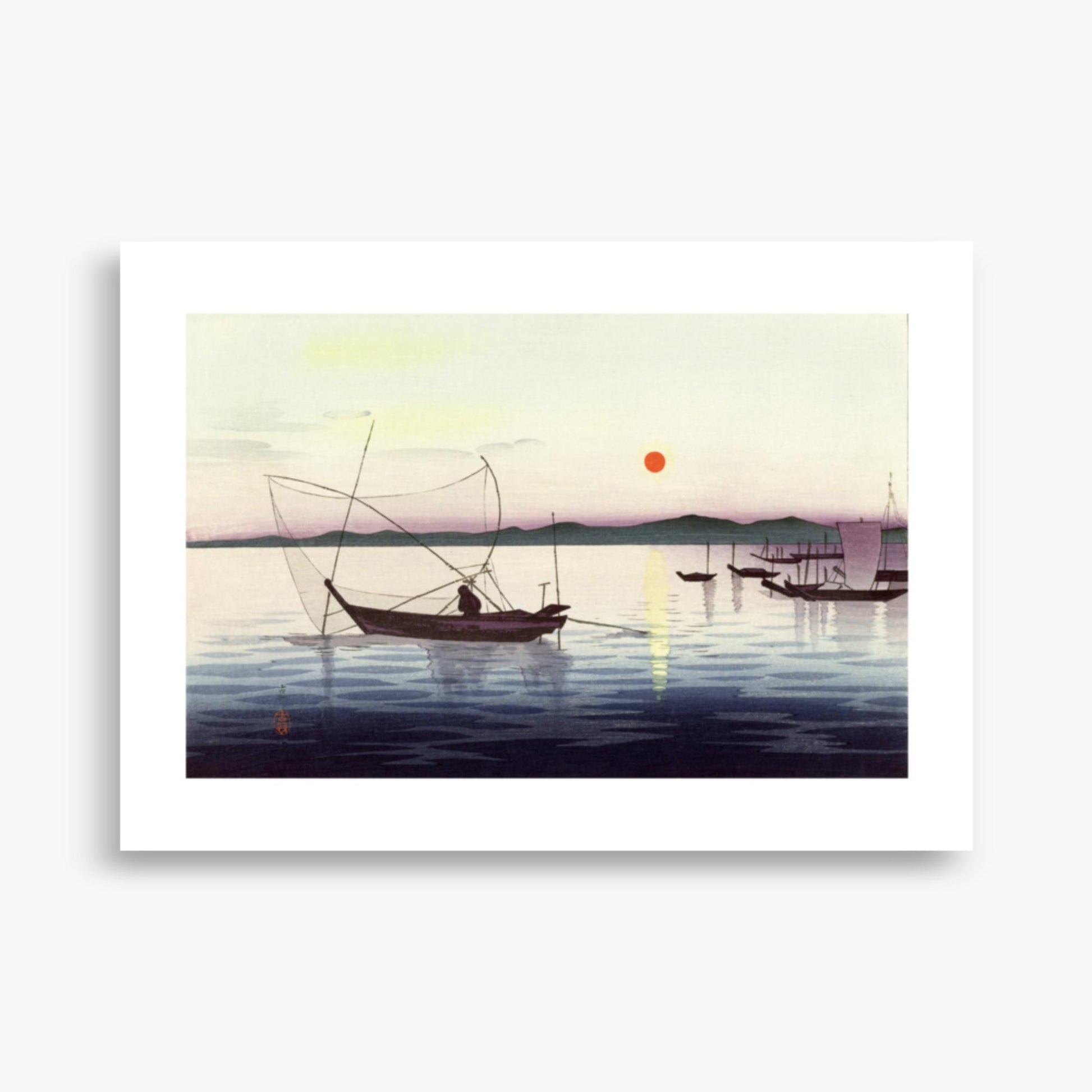 Ohara Koson: Fishing boats at sunset - 50x70 cm Poster