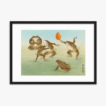 Ohara Koson: Sumo-Wrestling Toads - 50x70 cm Poster With Black Frame