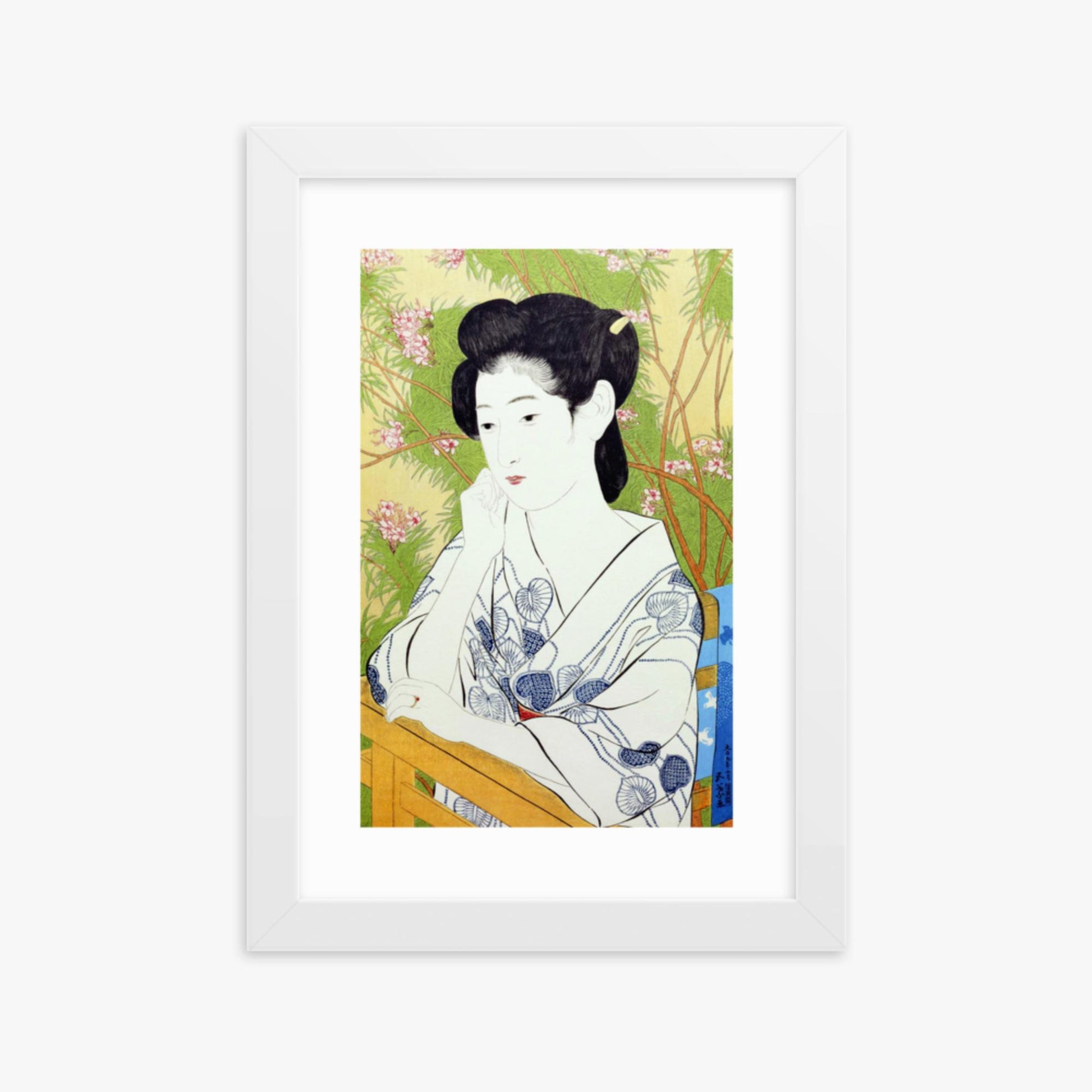 Goyō Hashiguchi: At a hot springs inn - 21x30 cm Poster With White Frame