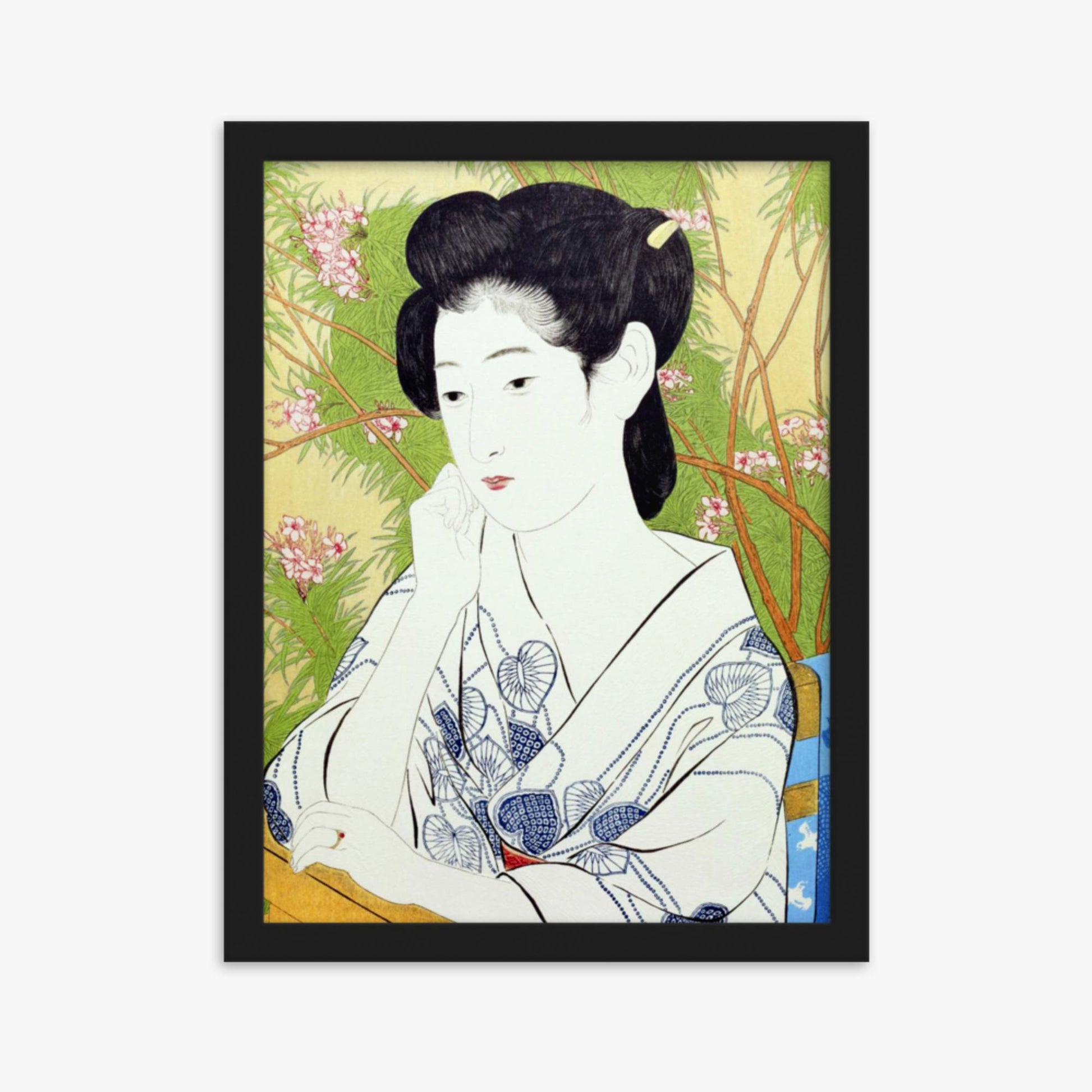 Goyō Hashiguchi: At a hot springs inn - 30x40 cm Poster With Black Frame