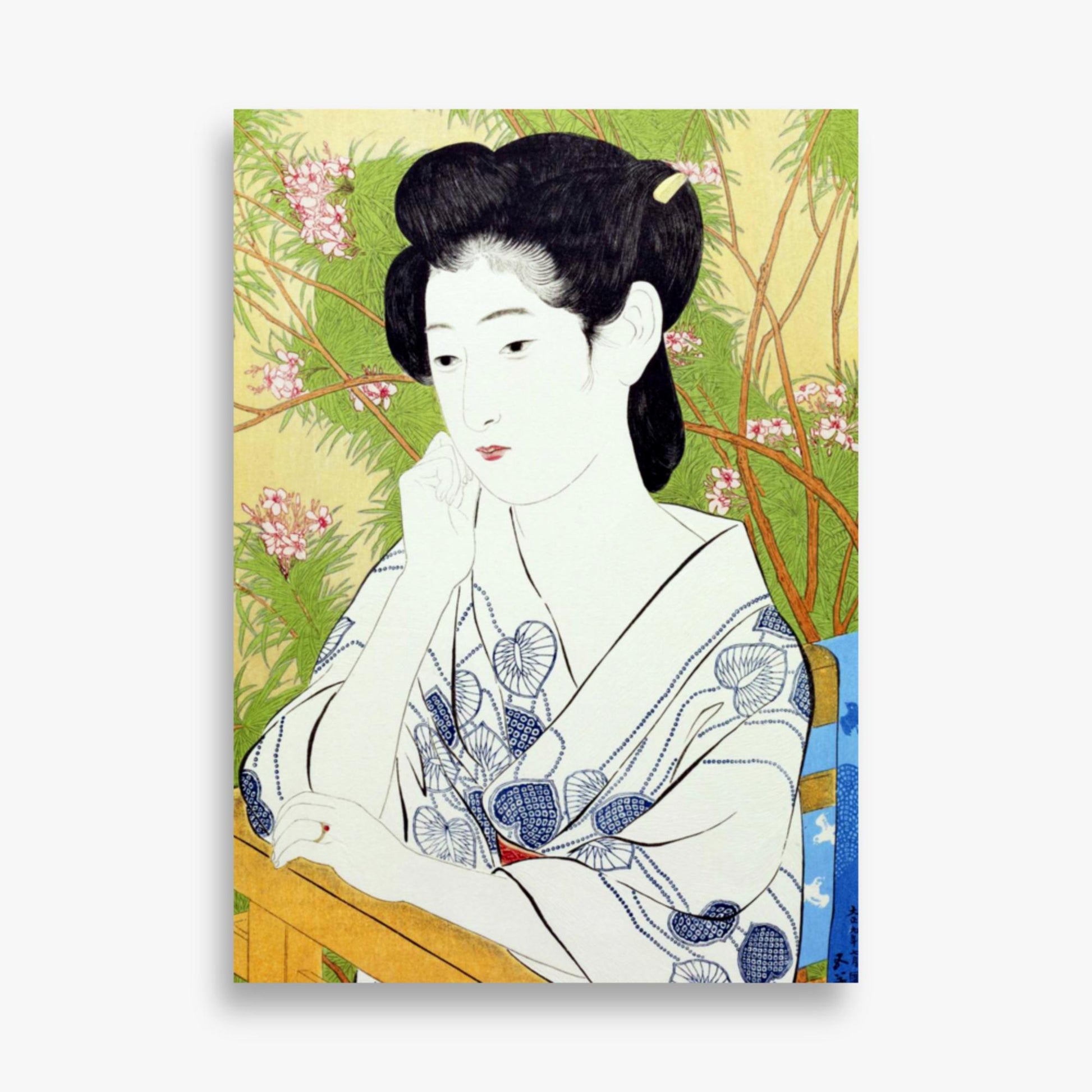 Goyō Hashiguchi: At a hot springs inn - 50x70 cm Poster