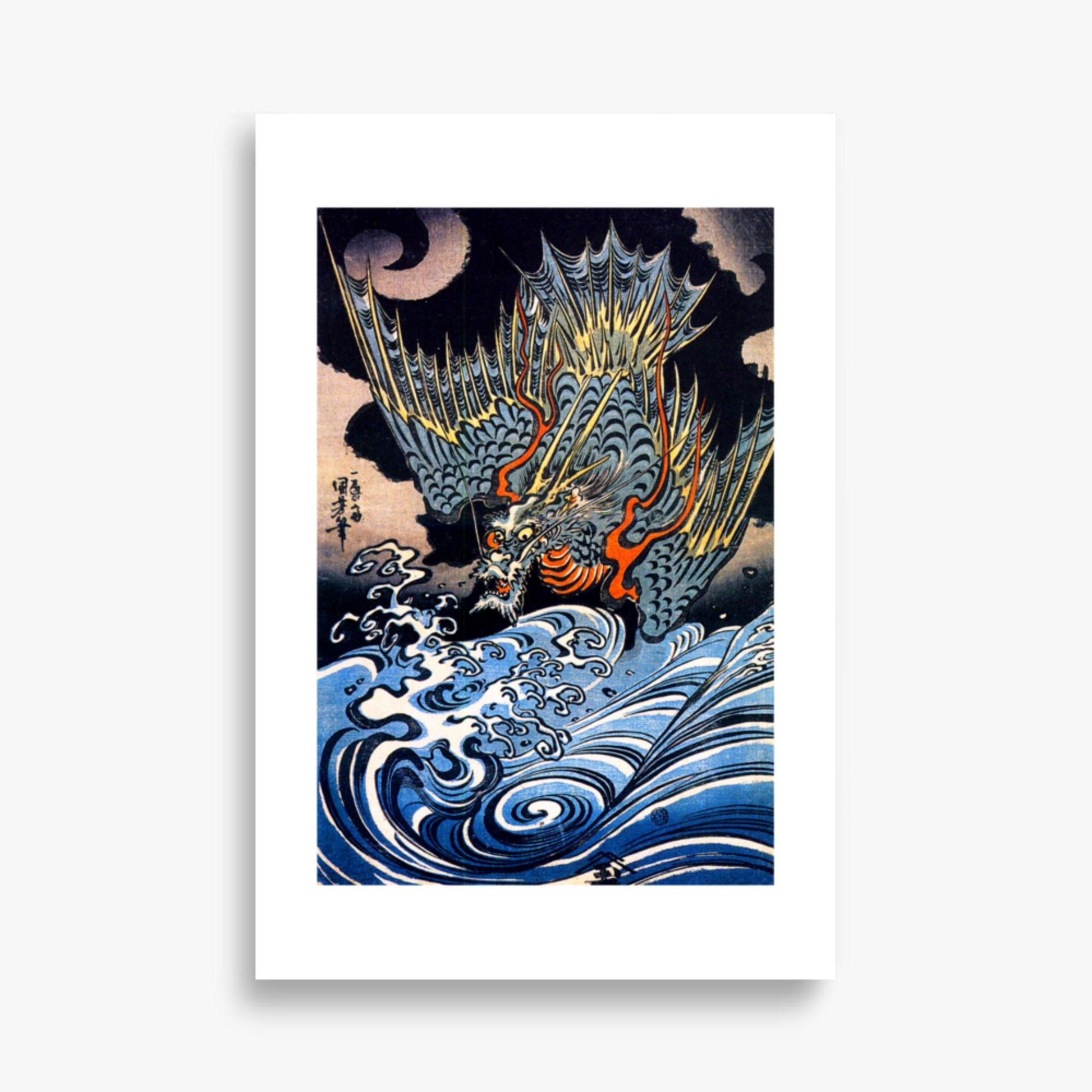 Utagawa Kuniyoshi: A Japanese sea dragon - 61x91 cm Poster