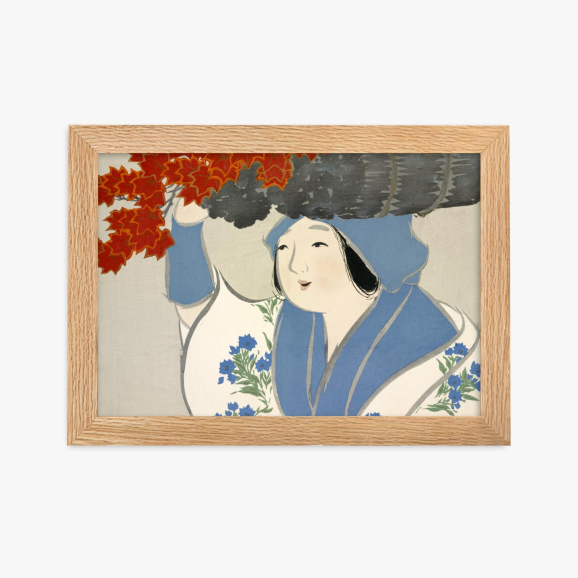 Kamisaka Sekka: Kuroki Uri, from Momoyo-gusa - 21x30 cm Poster With Oak Frame