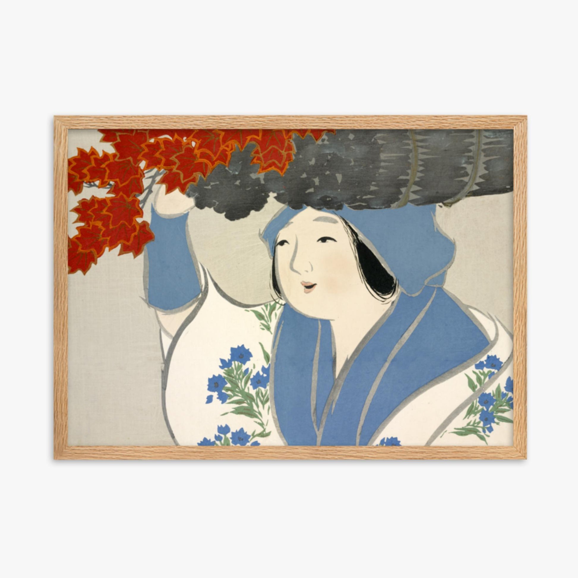 Kamisaka Sekka: Kuroki Uri, from Momoyo-gusa - 50x70 cm Poster With Oak Frame