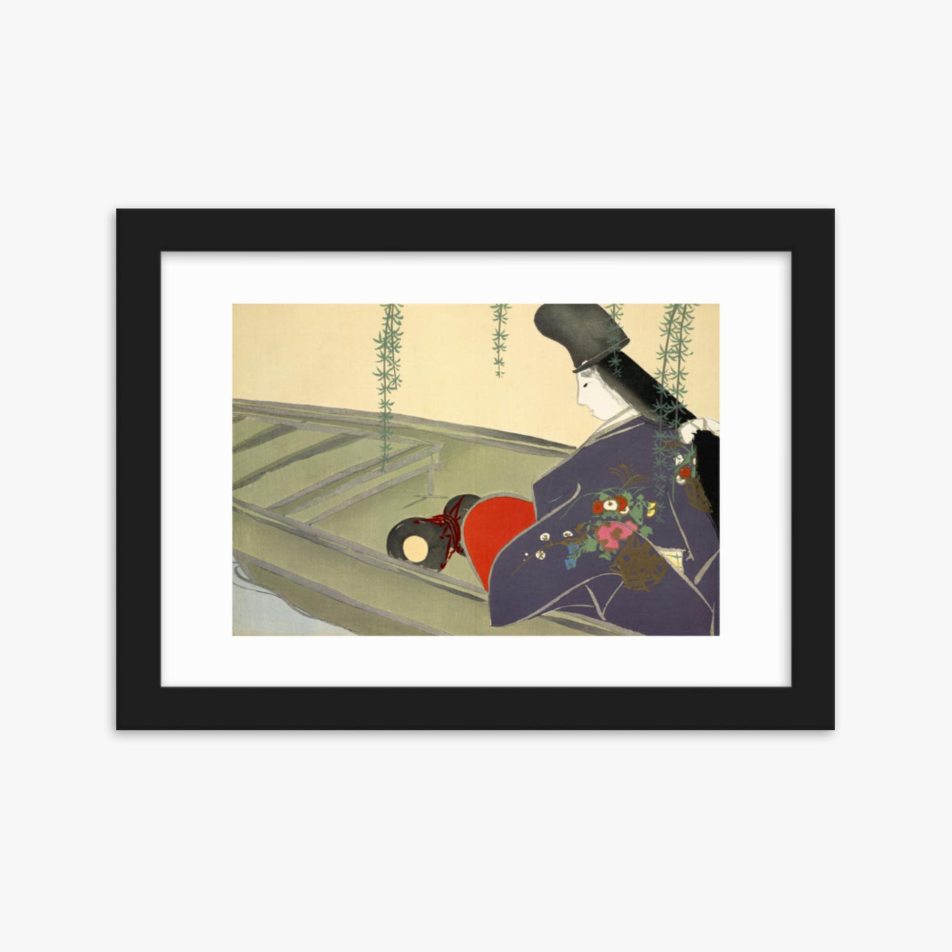 Kamisaka Sekka: Asazuma-bune, from Momoyo-gusa - 21x30 cm Poster With Black Frame