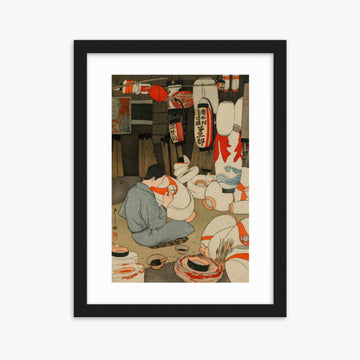 Hiroshi Yoshida: Lantern Maker - 30x40 cm Poster With Black Frame