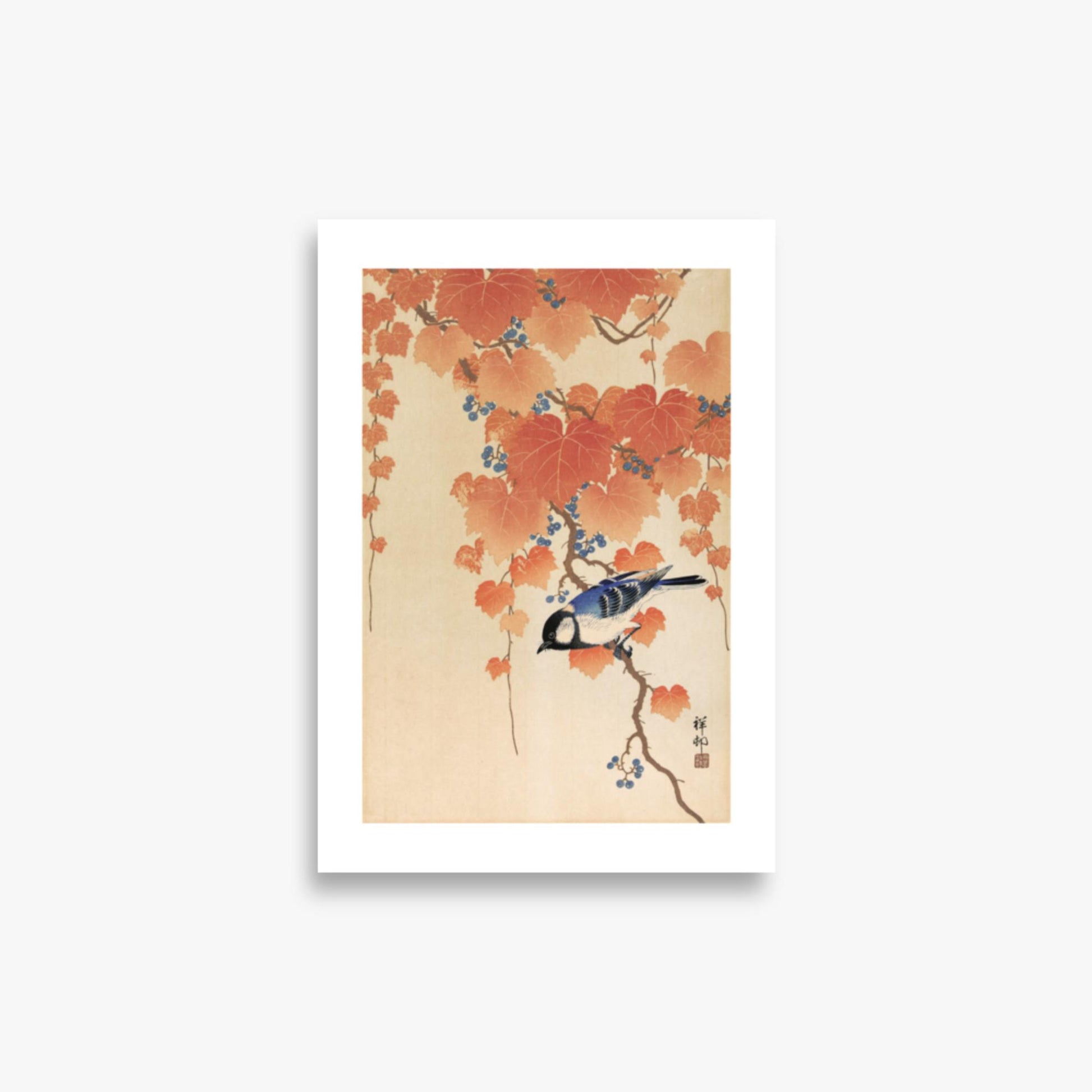 Ohara Koson - Great tit on paulownia branch 21x30 cm Poster