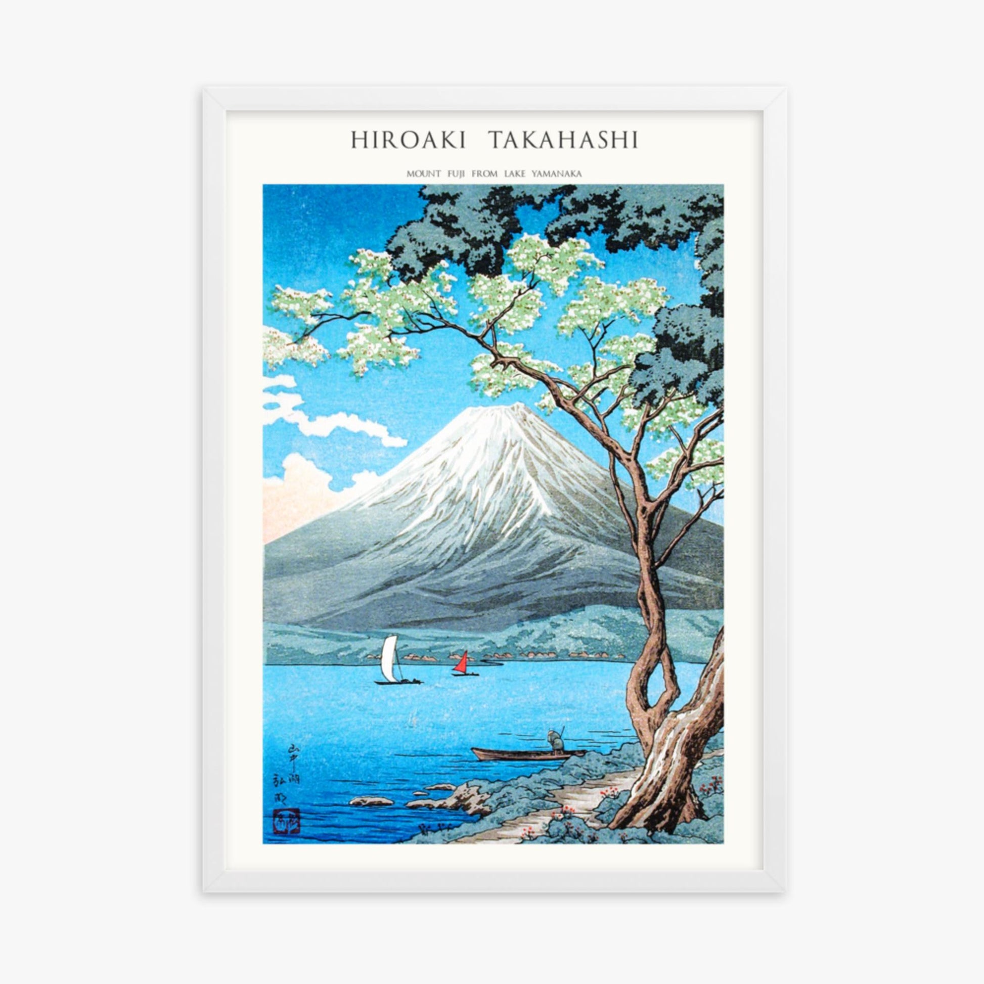 Hiroaki Takahashi - Mount Fuji from Lake Yamanaka - Decoration 50x70 cm Poster With White Frame