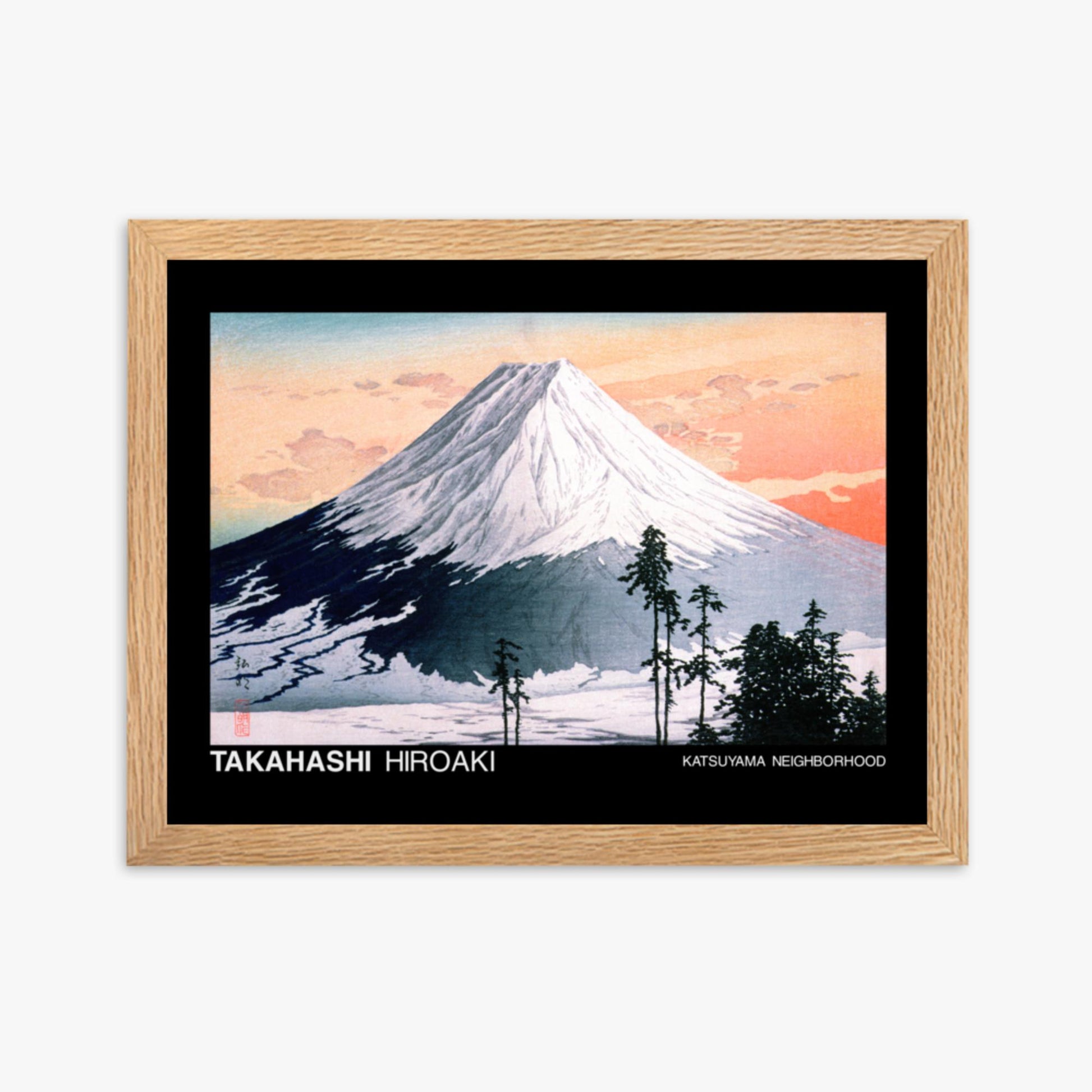 Hiroaki Takahashi - Katsuyama Neighborhood - Decoration 30x40 cm Poster With Oak Frame