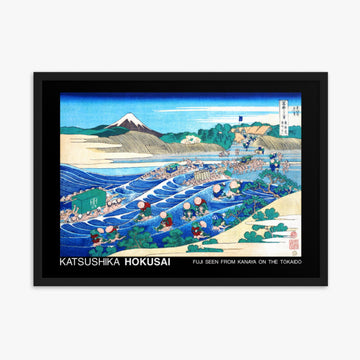 Katsushika Hokusai - Fuji Seen from Kanaya on the Tōkaidō - Decoration 50x70 cm Poster With Black Frame