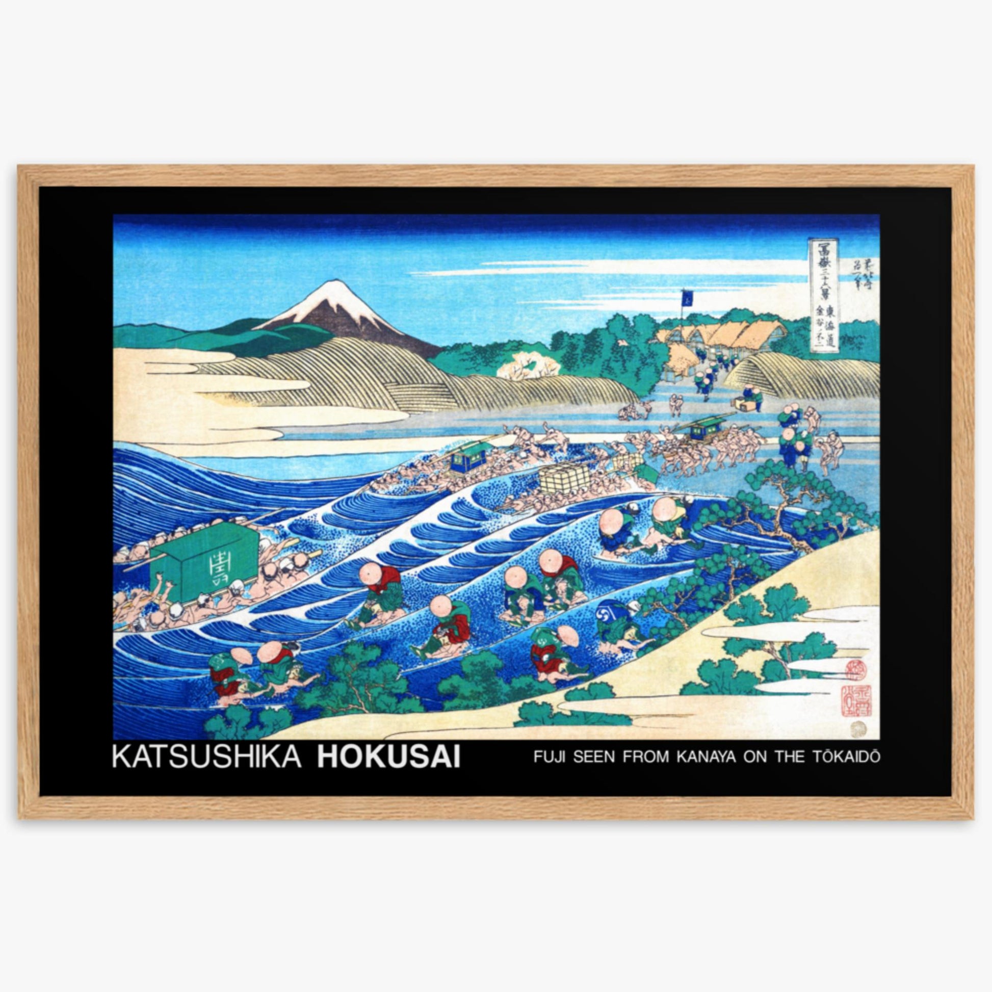 Katsushika Hokusai - Fuji Seen from Kanaya on the Tōkaidō - Decoration 61x91 cm Poster With Oak Frame