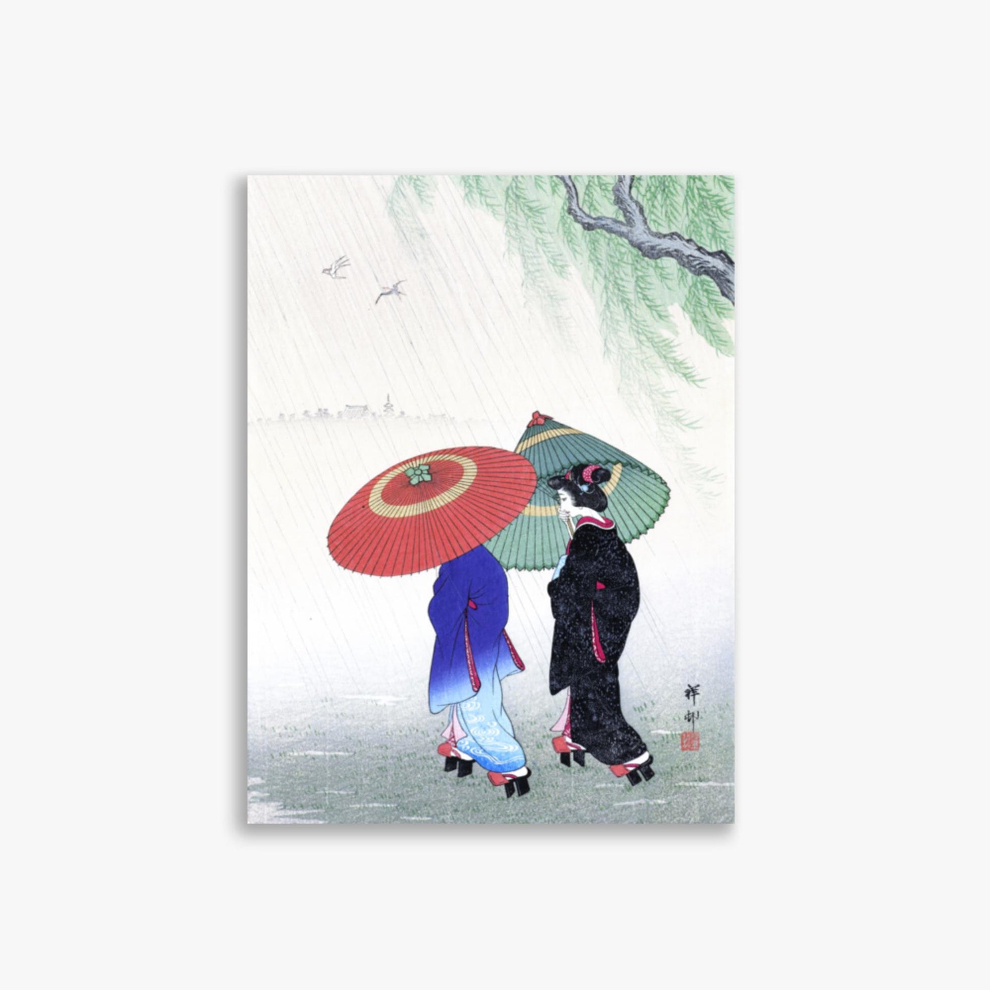 Ohara Koson - Two Women in the Rain 30x40 cm Poster