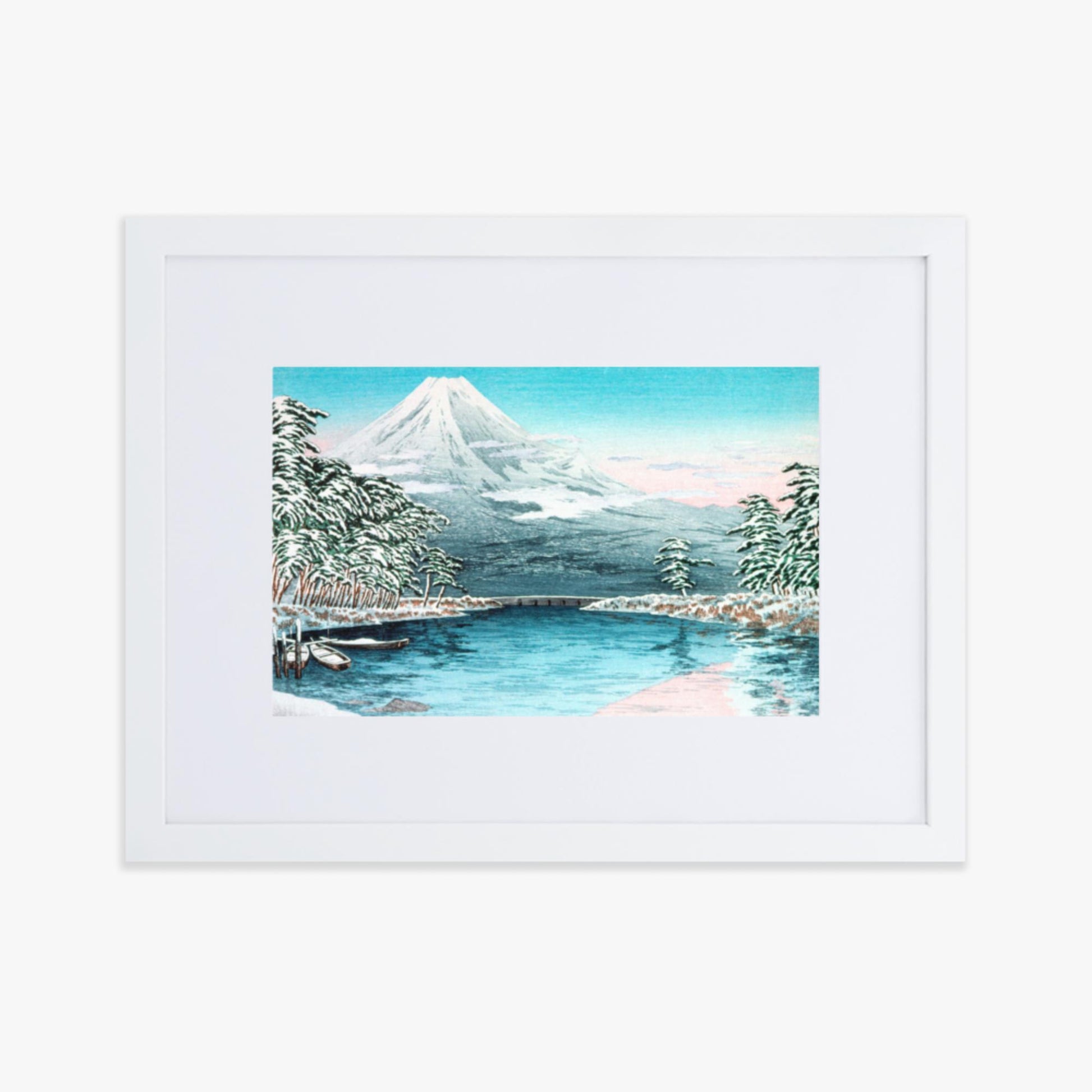 Takahashi Hiroaki (Shōtei) - Mt. Fuji from Tagonoura, Snow Scene 30x40 cm Poster With White Frame