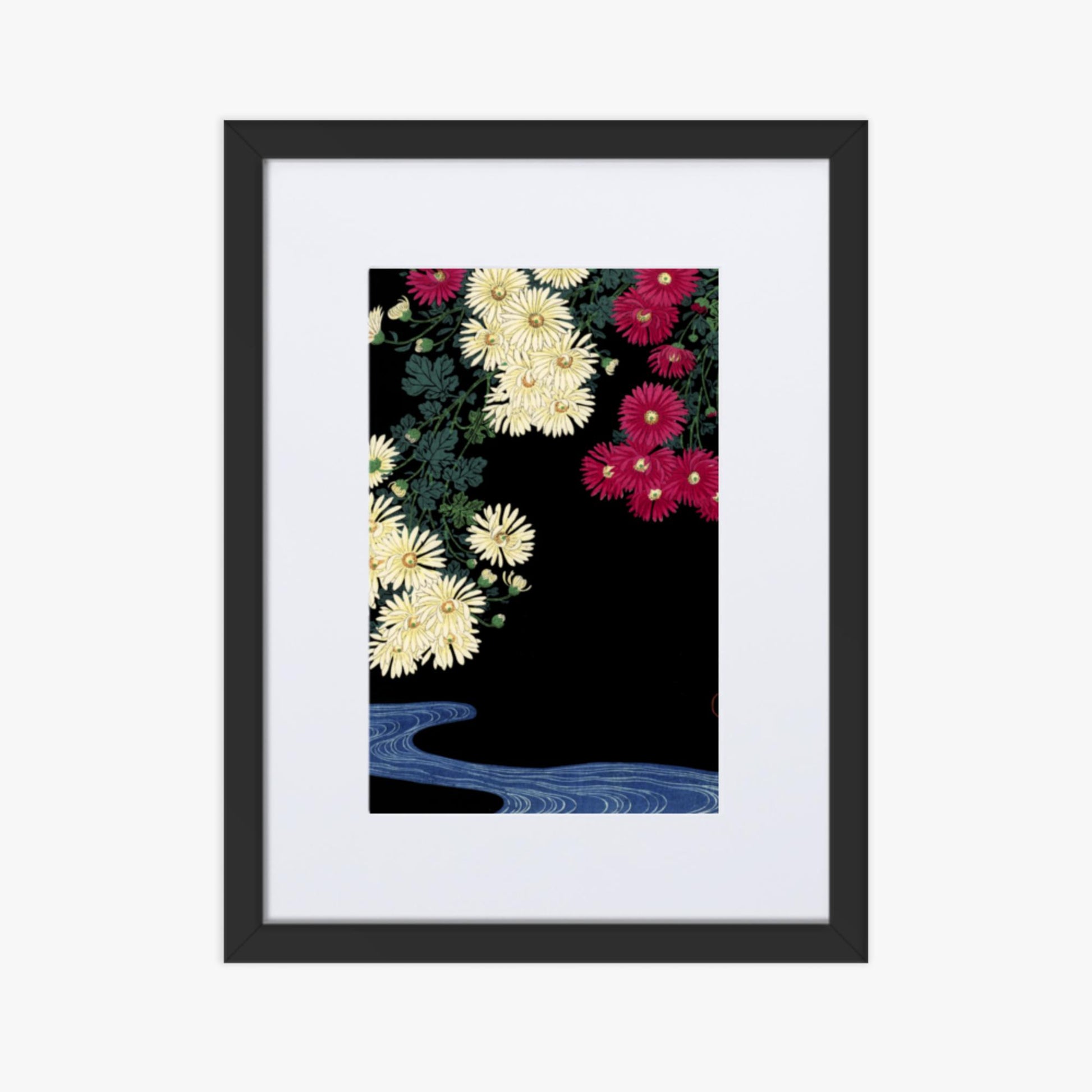 Ohara Koson - Chrysanthemums 30x40 cm Poster With Black Frame